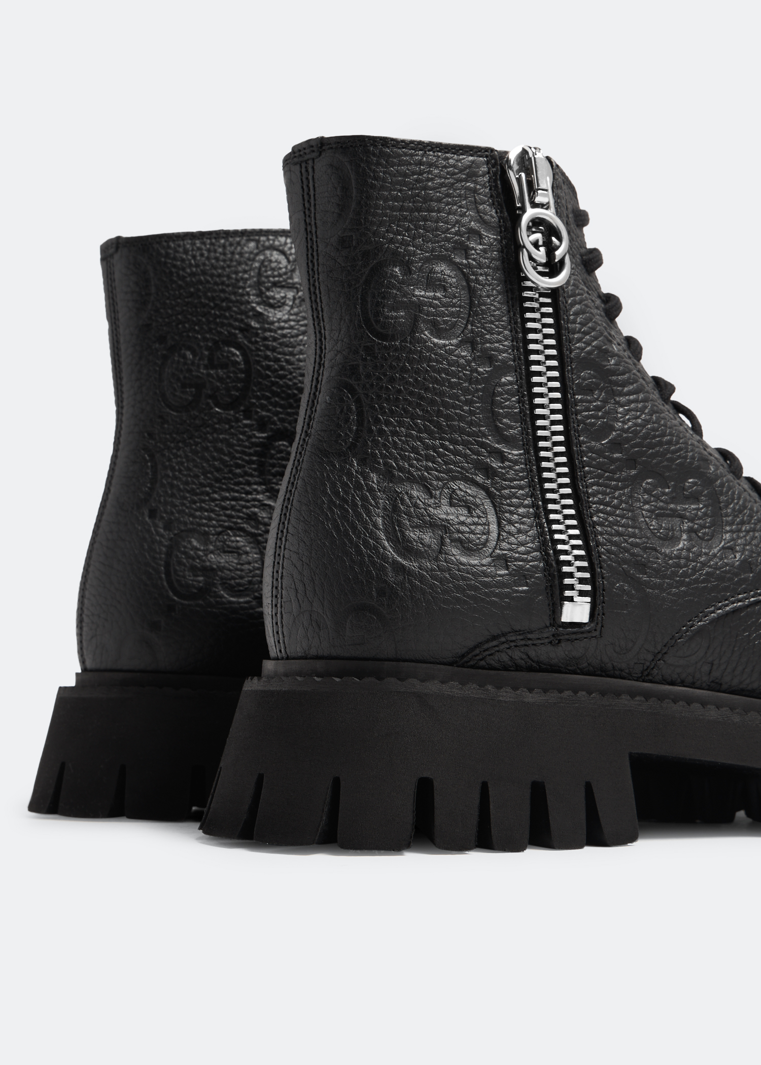 

GG leather boots, Black