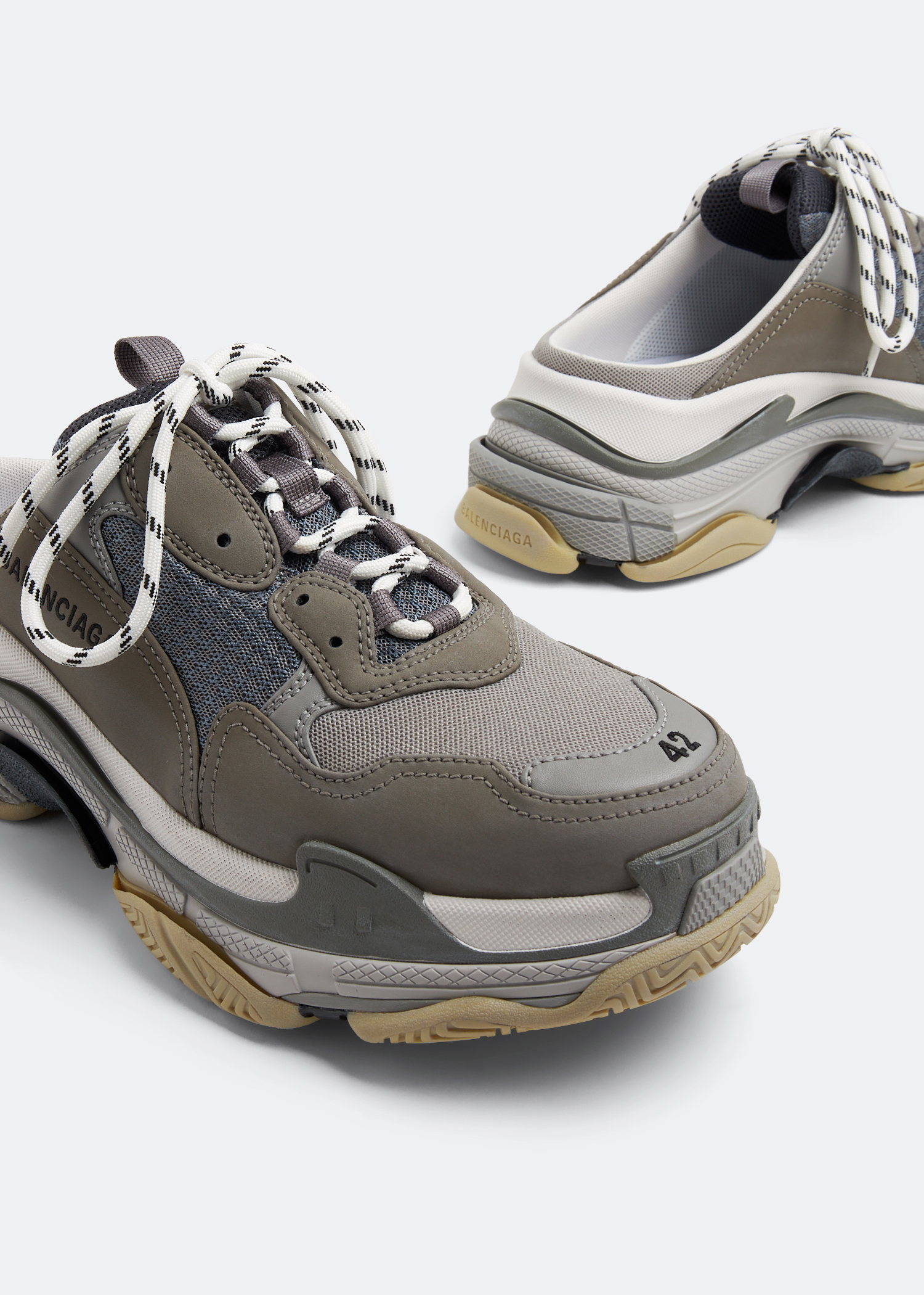 

Triple S mules, Grey