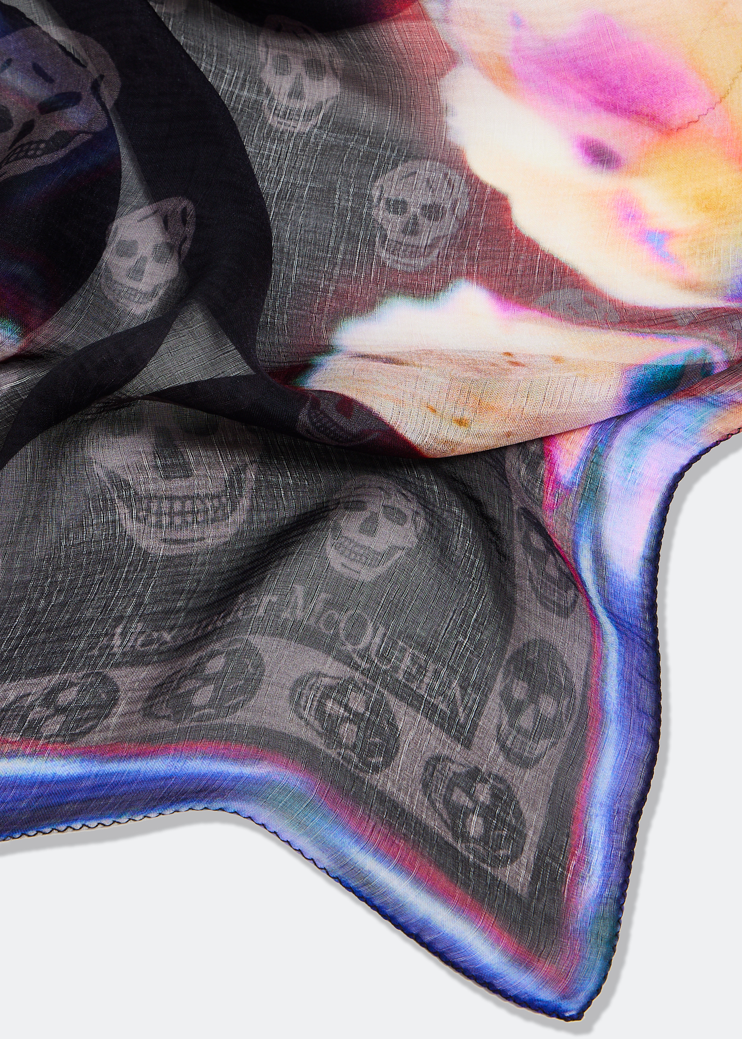 

Solarised Garnet skull scarf, Black
