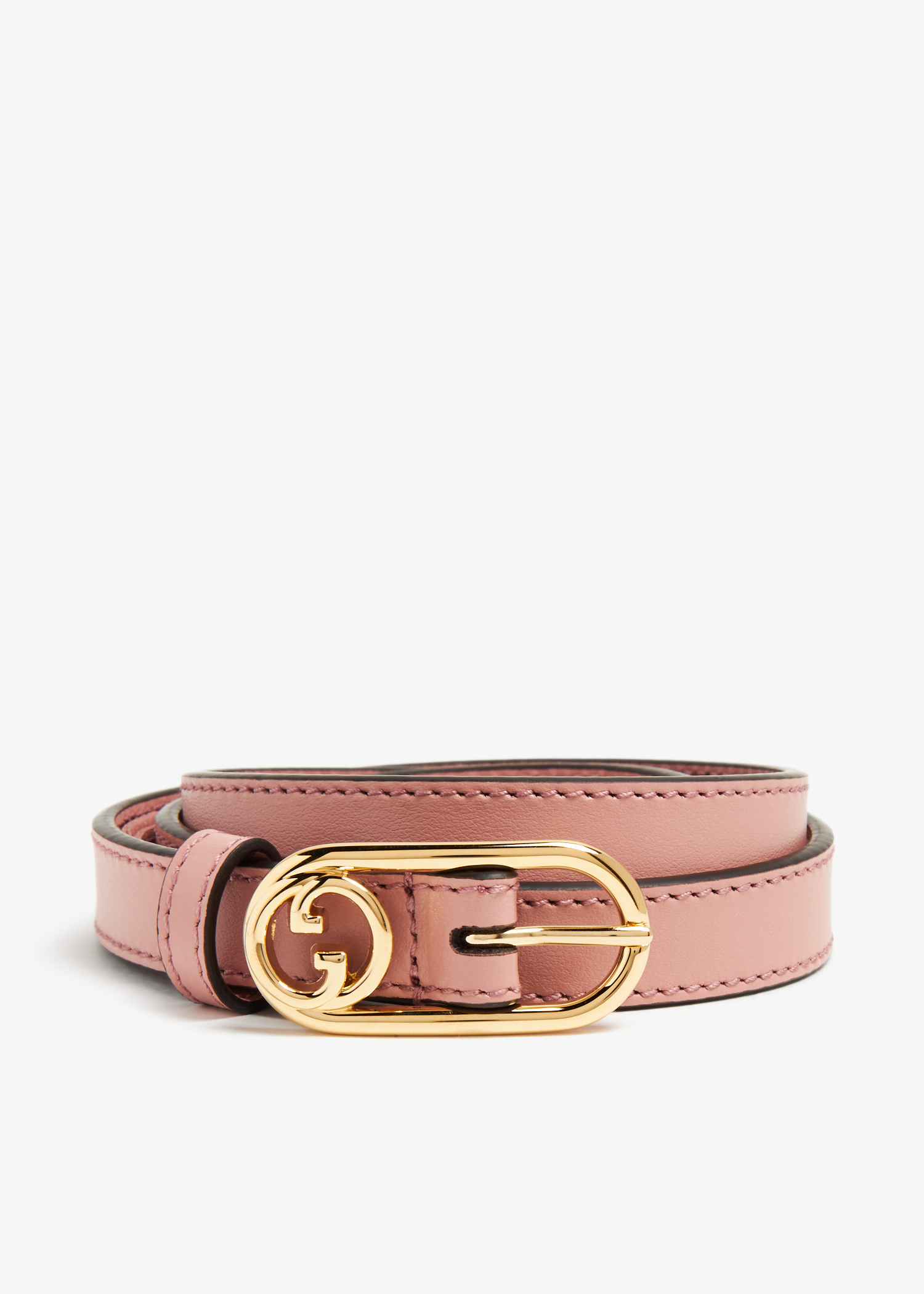 

Round Interlocking G thin belt, Pink