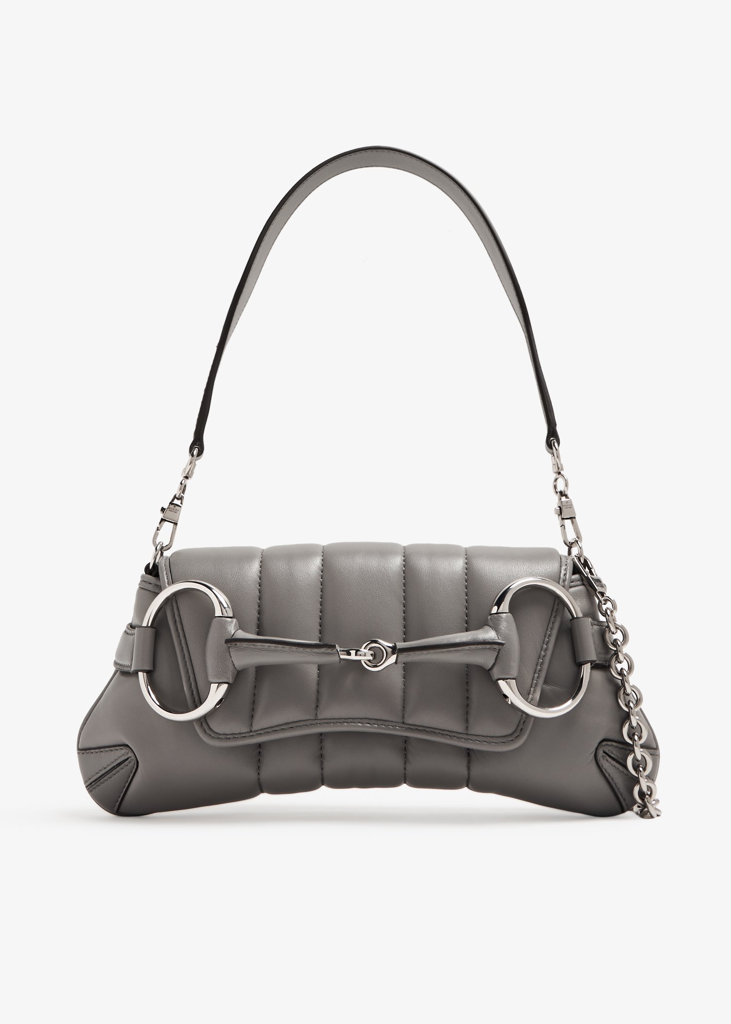 

Horsebit chain small shoulder bag, Grey