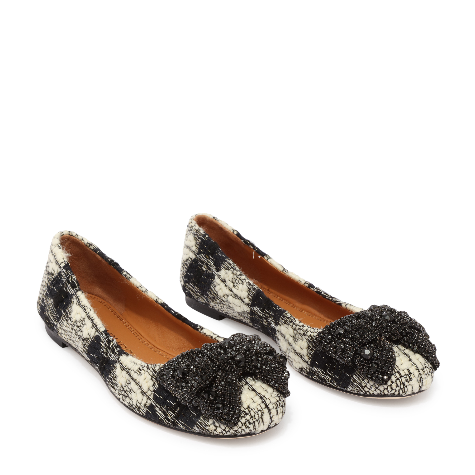 

Crystal bow ballet flats, Black