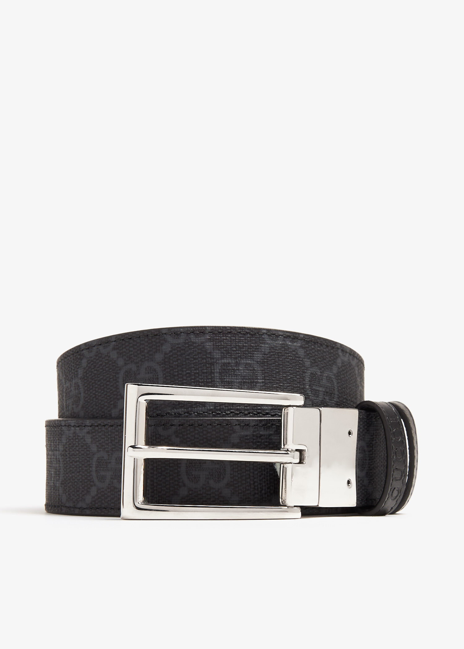

Rectangular buckle reversible belt, Black