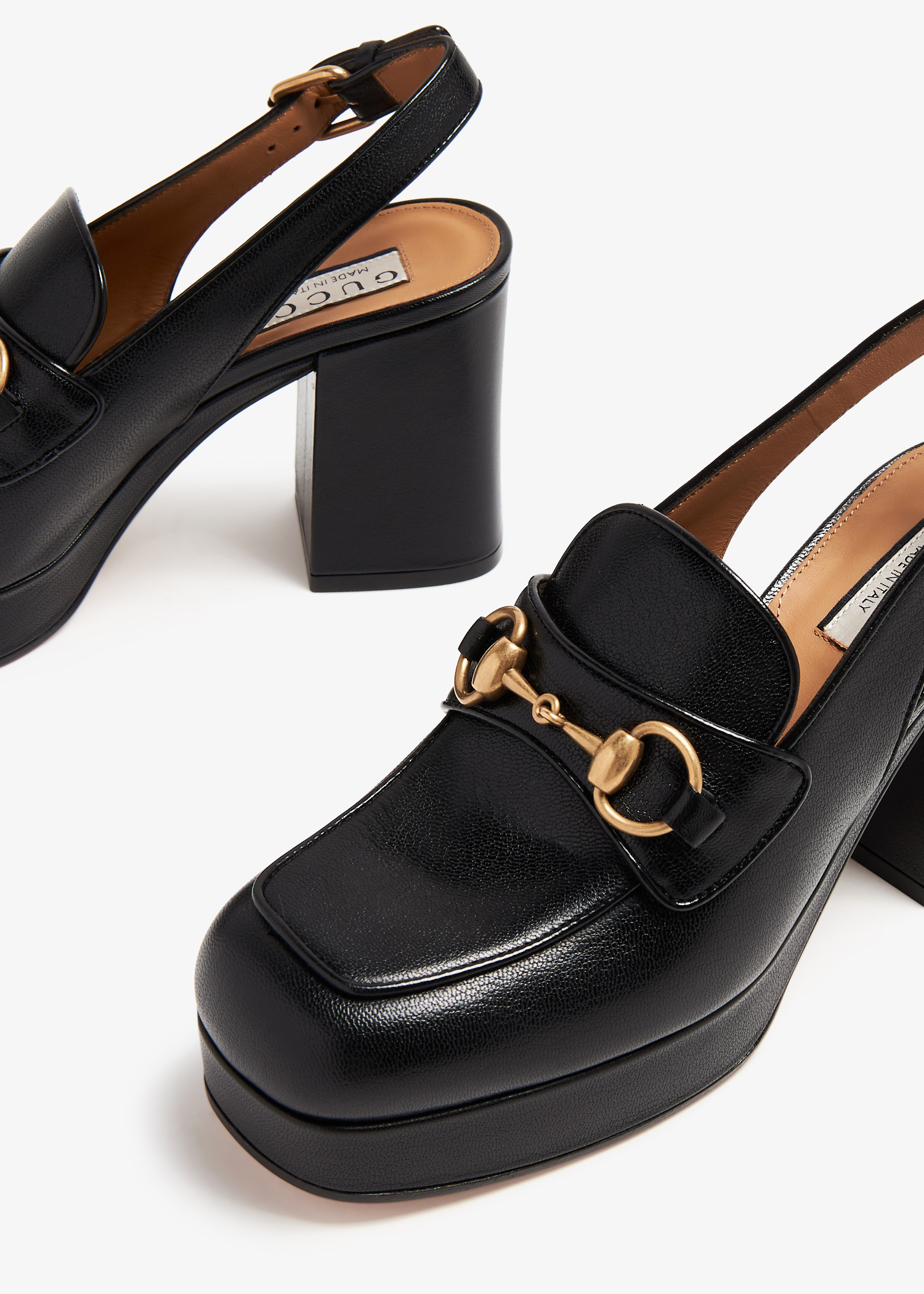 

Horsebit slingback pumps, Black