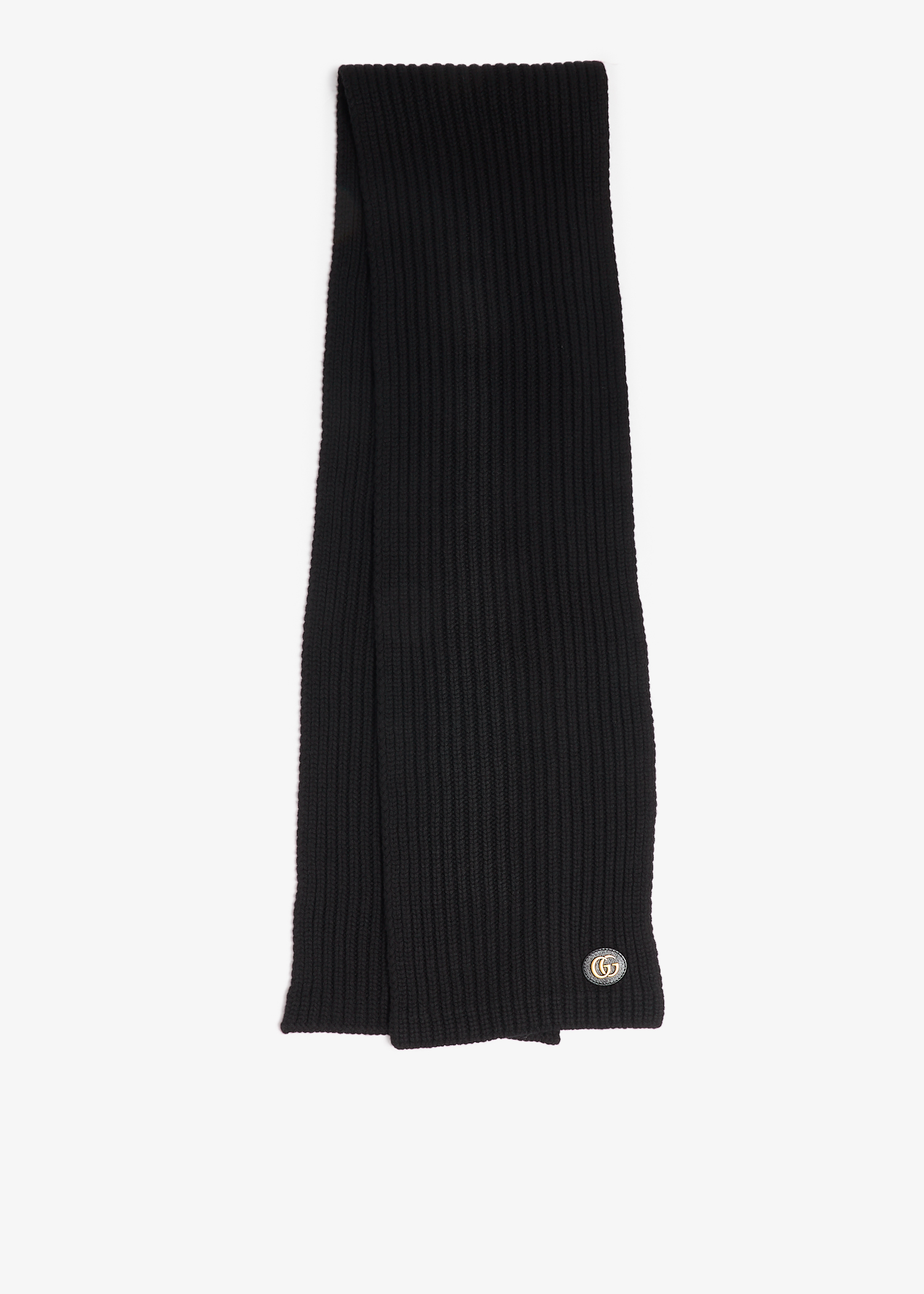 

Double G wool cashmere scarf, Black