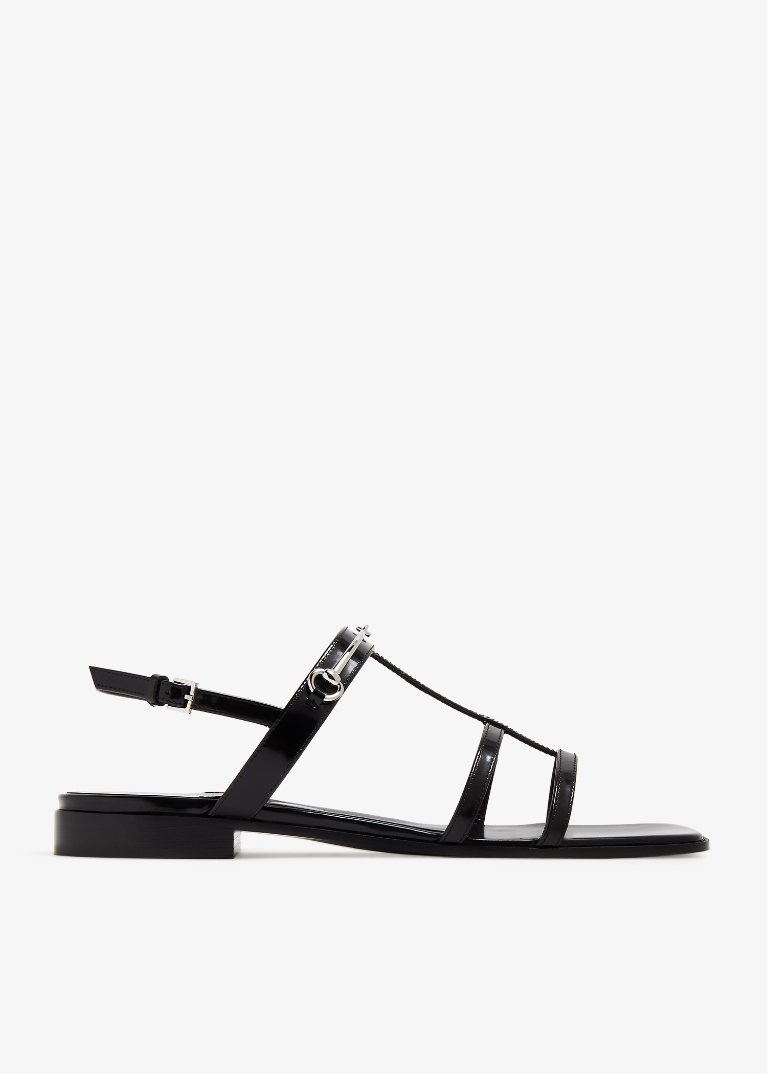

Slim Horsebit flat sandals, Black