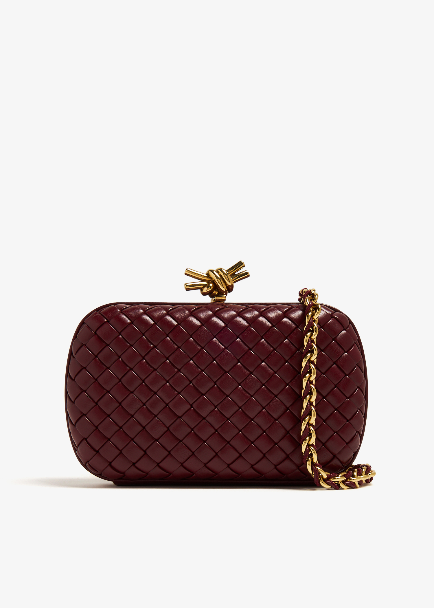 Knot Minaudiere clutch, Burgundy