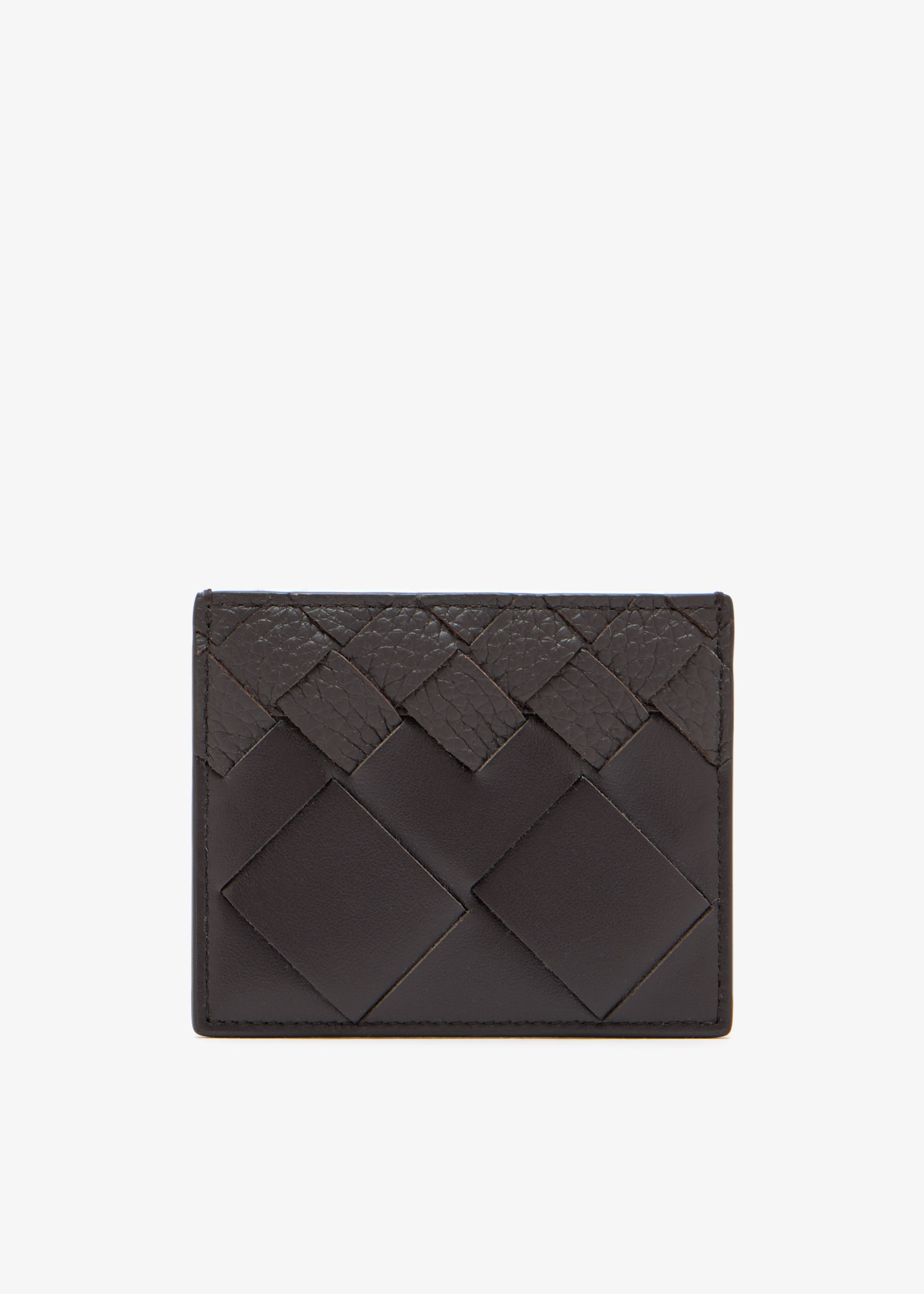 

Intrecciato card case, Brown