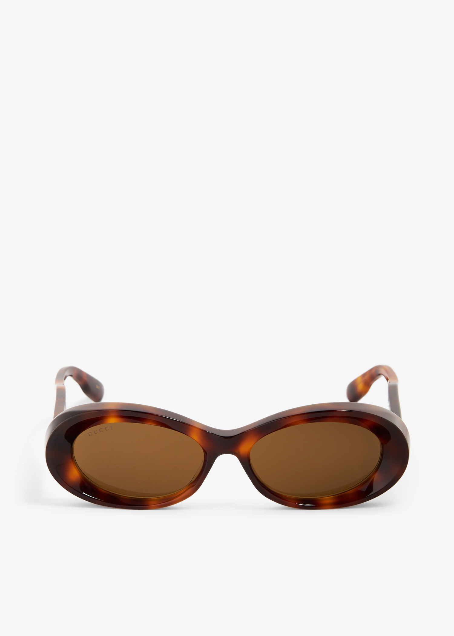 

Oval-frame sunglasses, Brown