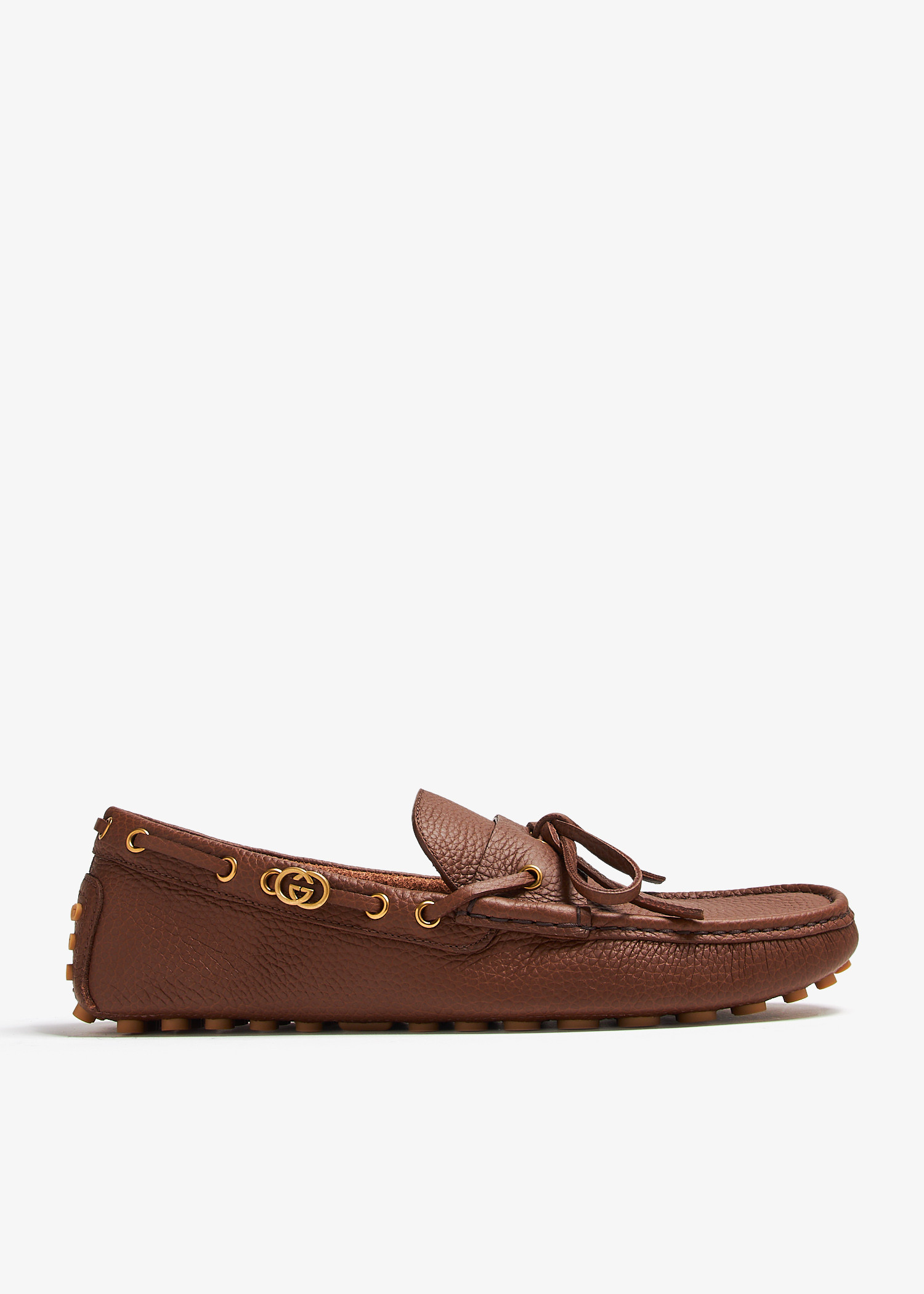 

Interlocking G driving loafers, Brown