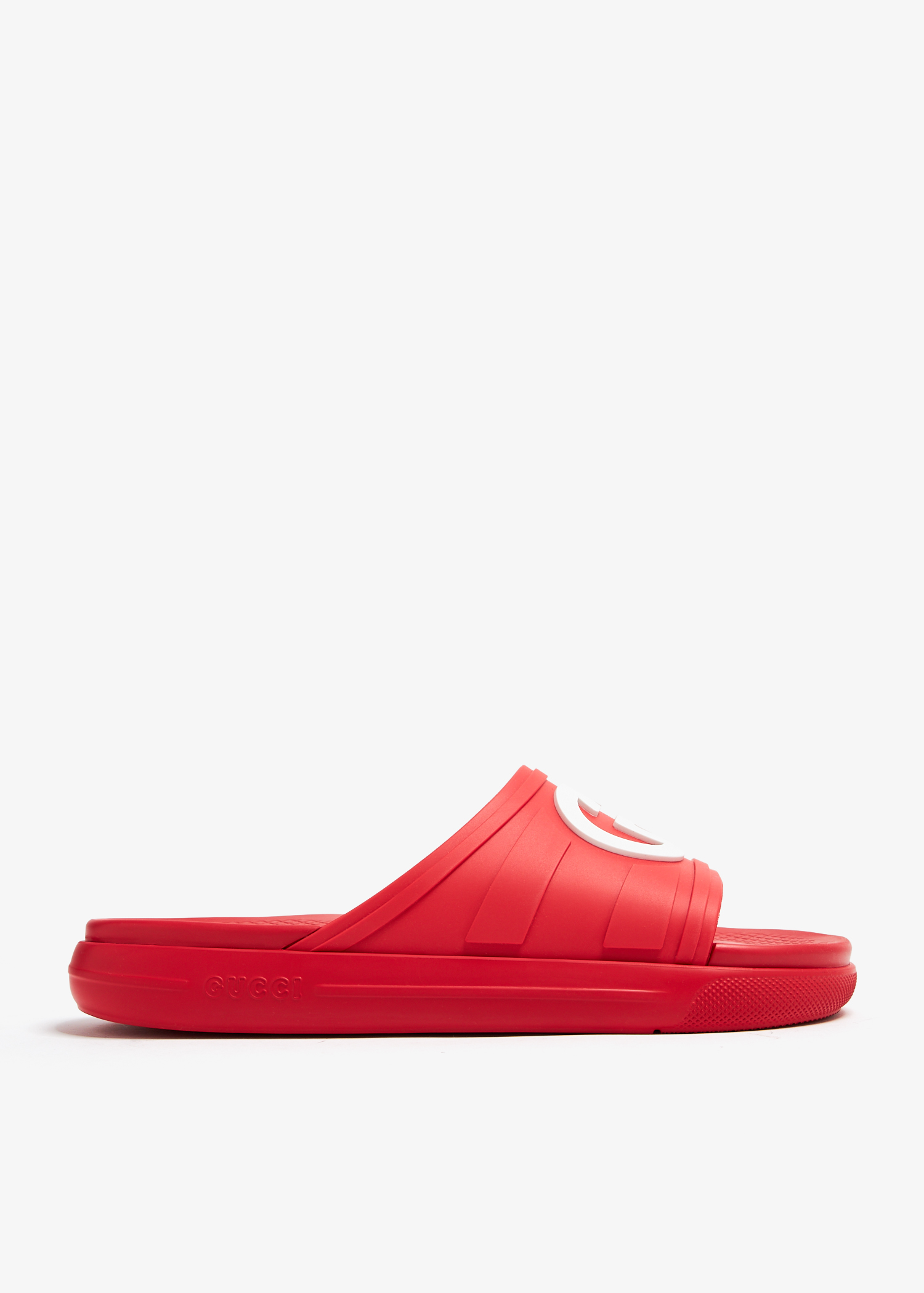 

Interlocking G slide sandals, Red