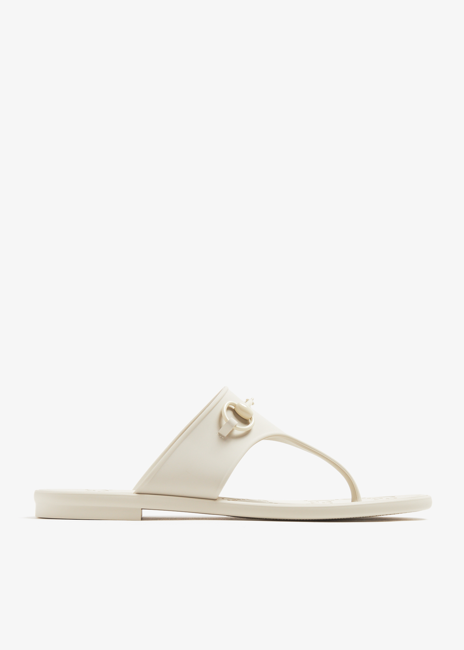 

Horsebit thong rubber sandals, White