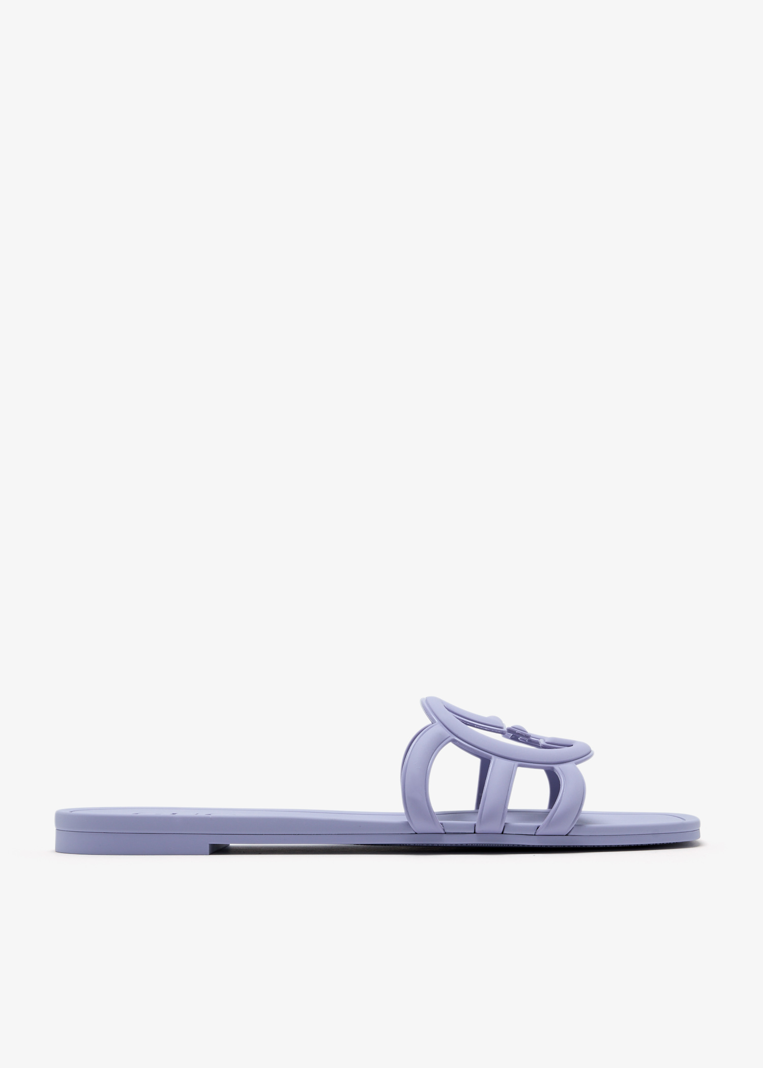 

Interlocking G rubber slide sandals, Purple