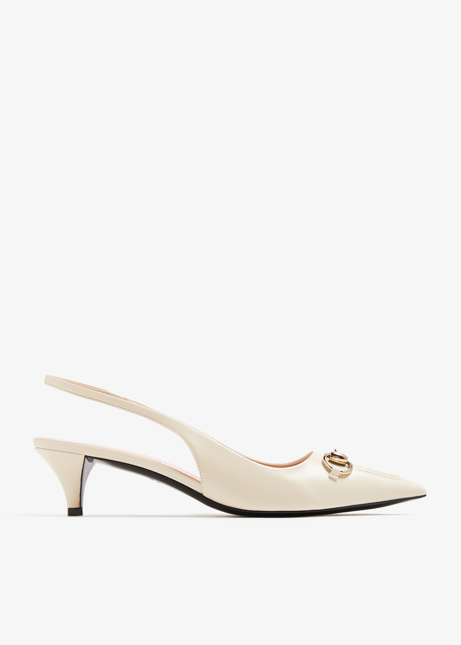 

Horsebit slingback pumps, White