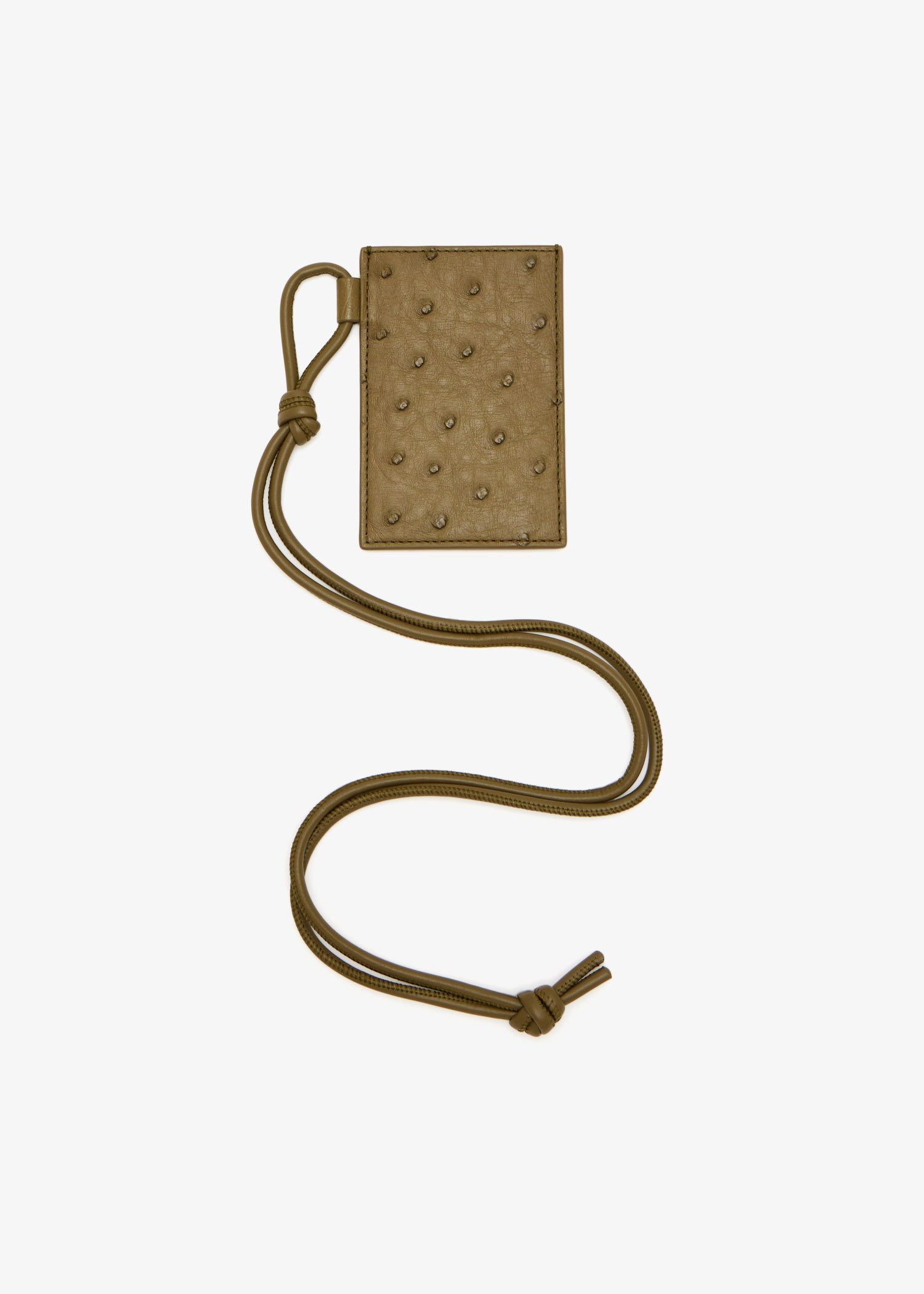 

Ostrich leather badge holder, Khaki