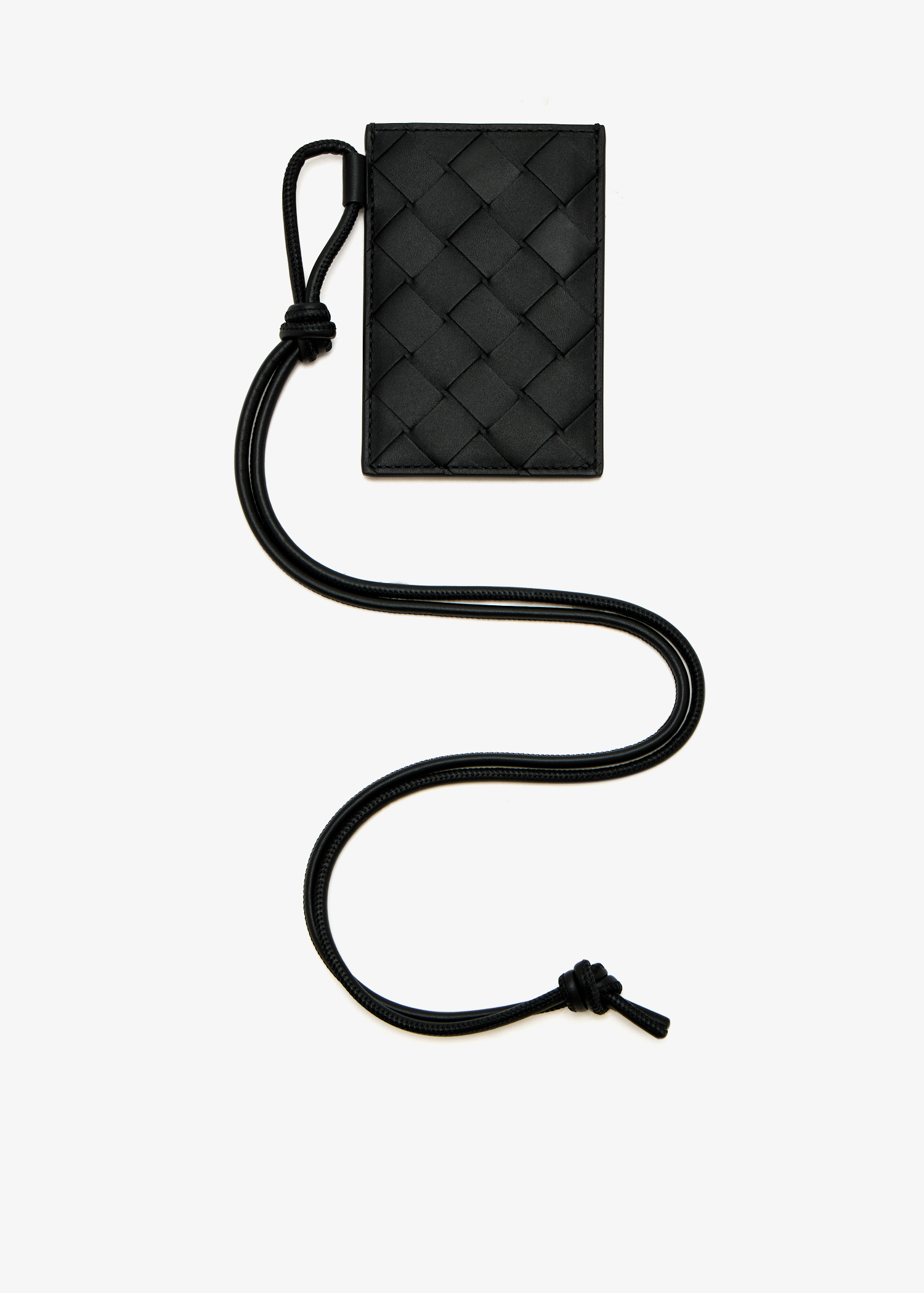 

Intrecciato badge holder, Black