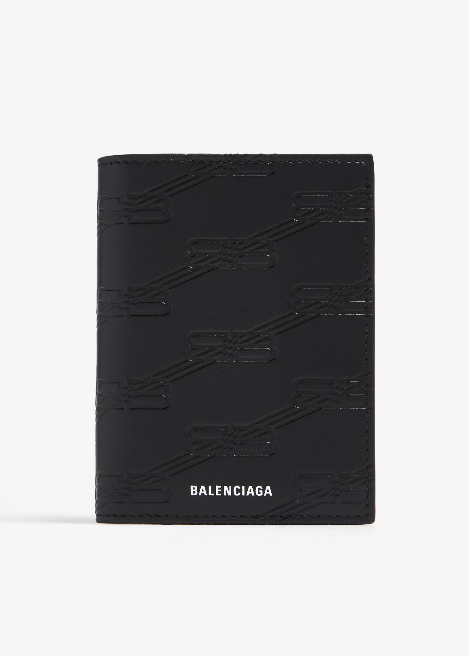 

BB Monogram vertical bi-fold wallet, Black