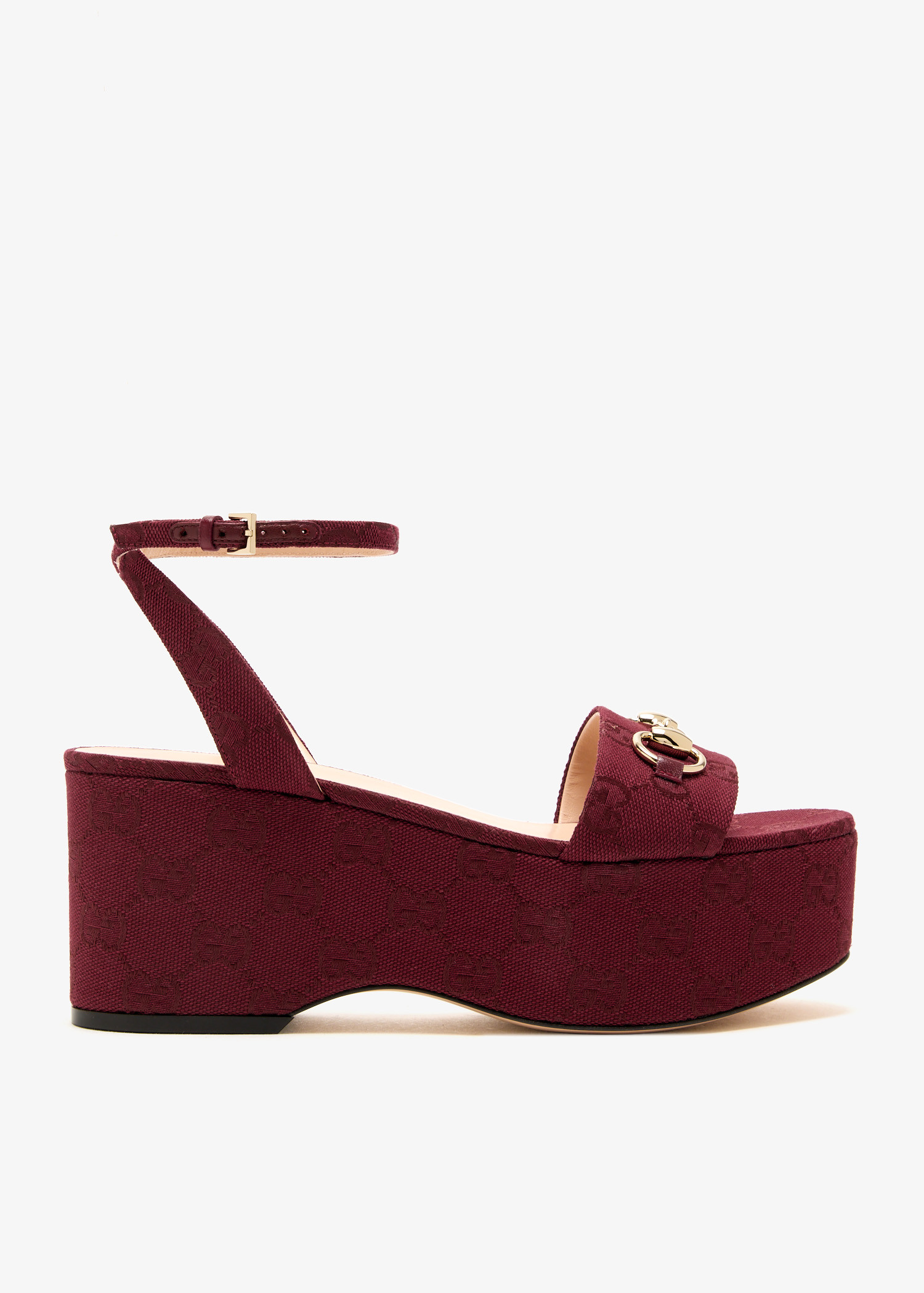 

Horsebit flatform sandals, Red