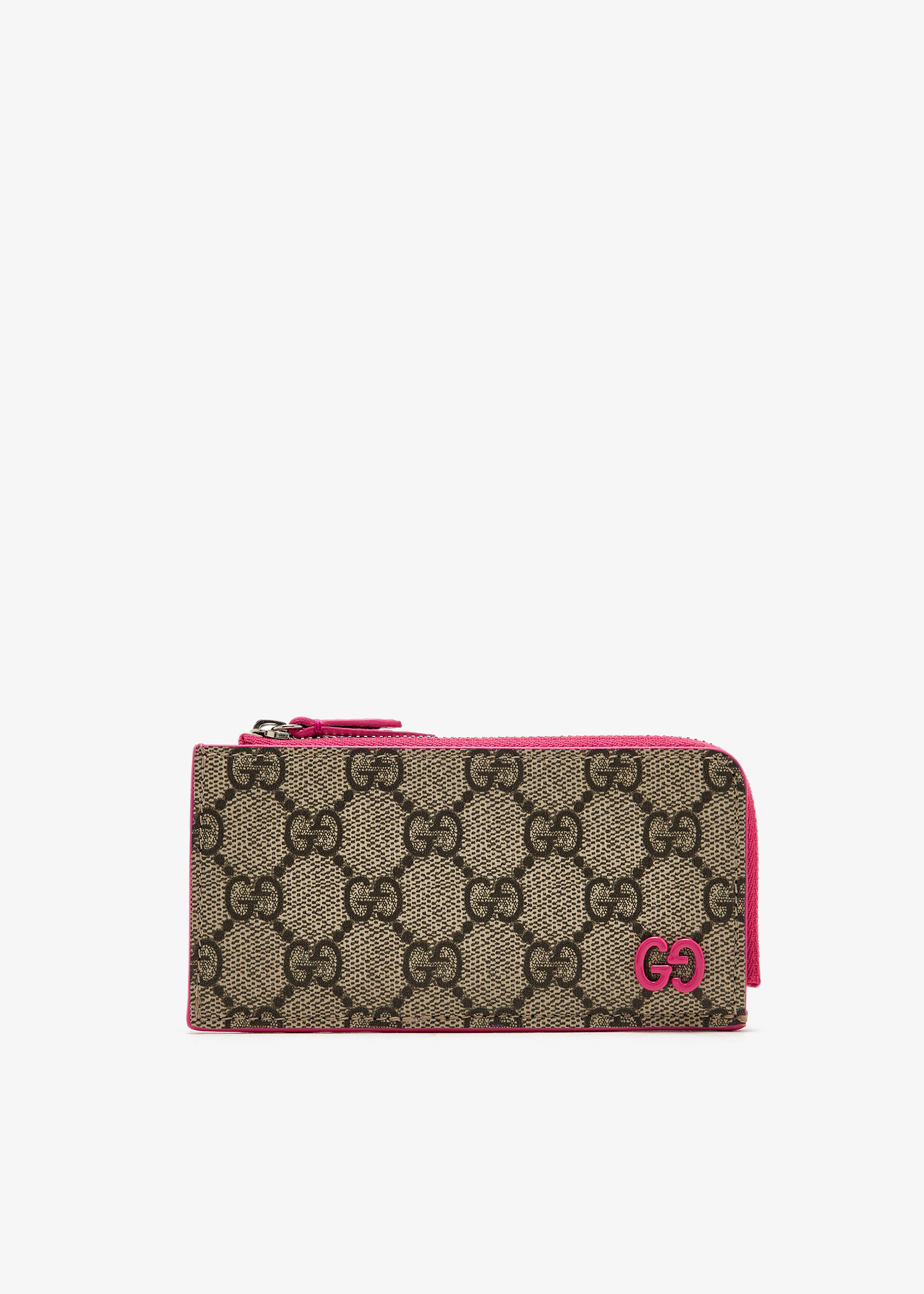 

GG zip card case, Beige