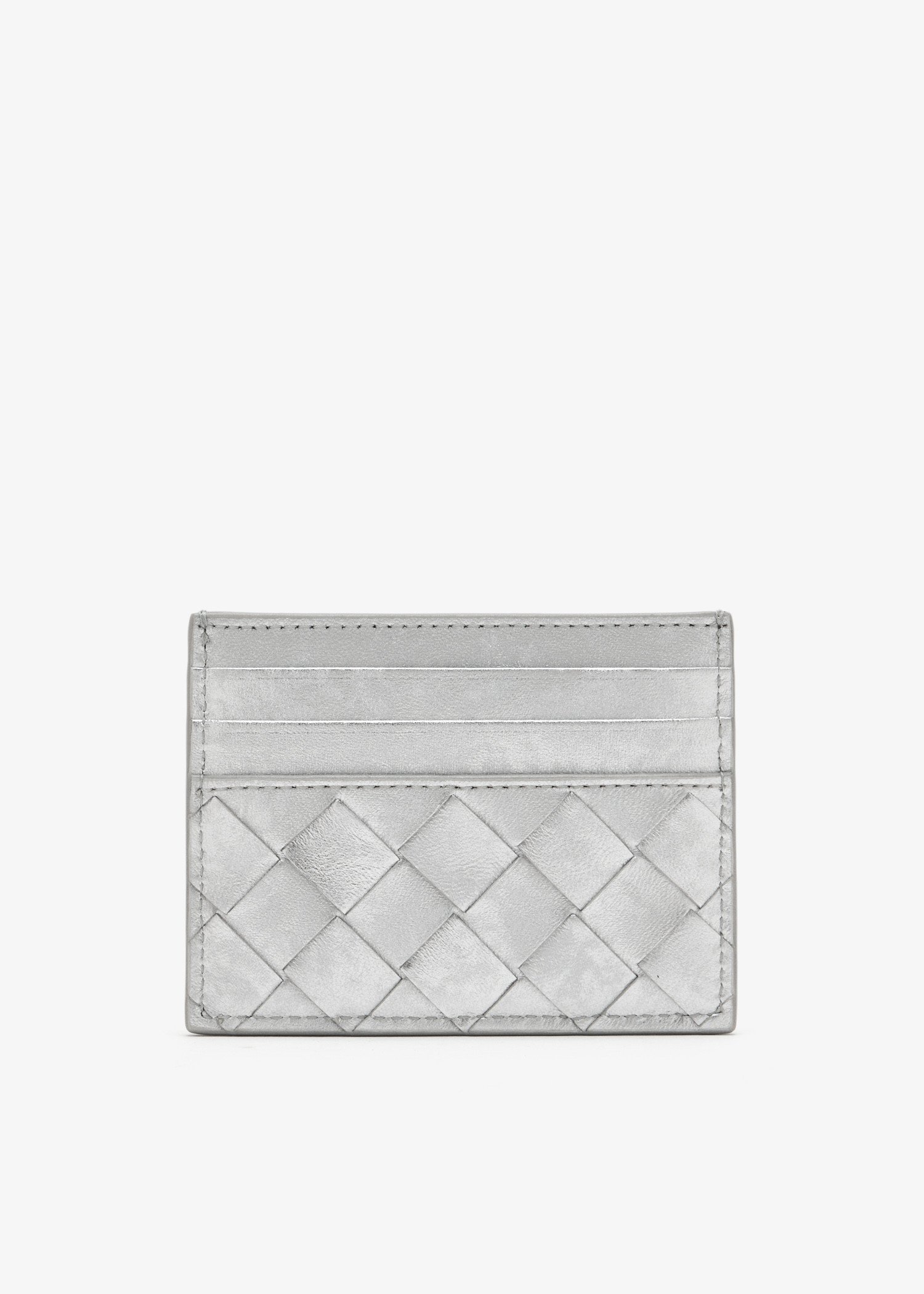 

Intrecciato card case, Silver