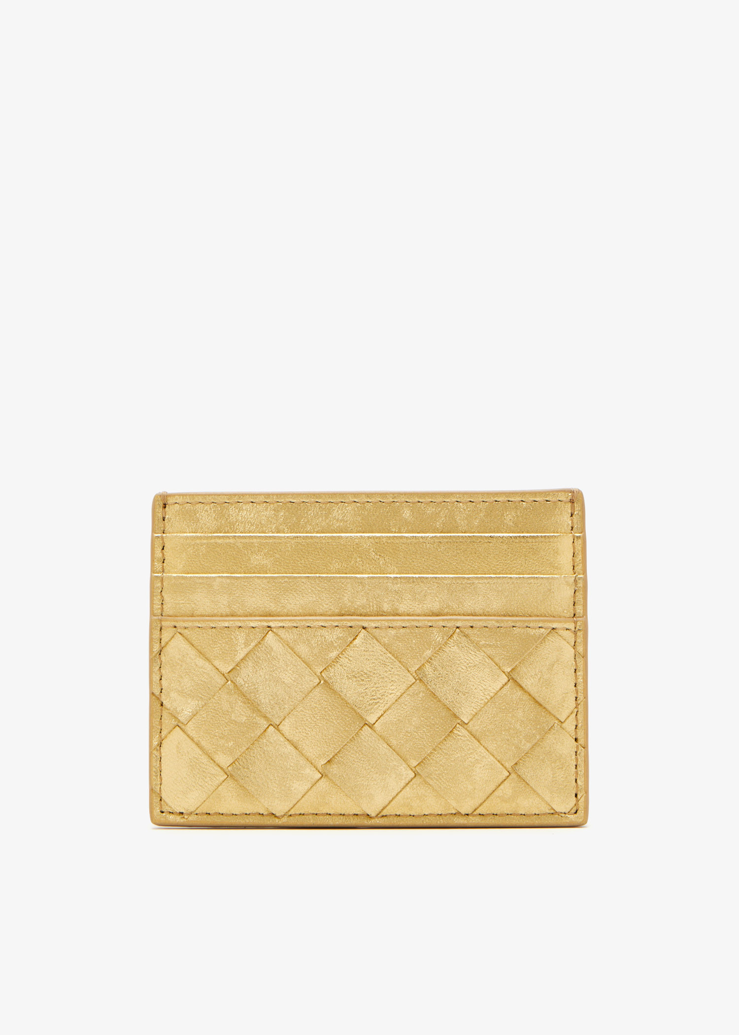 

Intrecciato card case, Gold