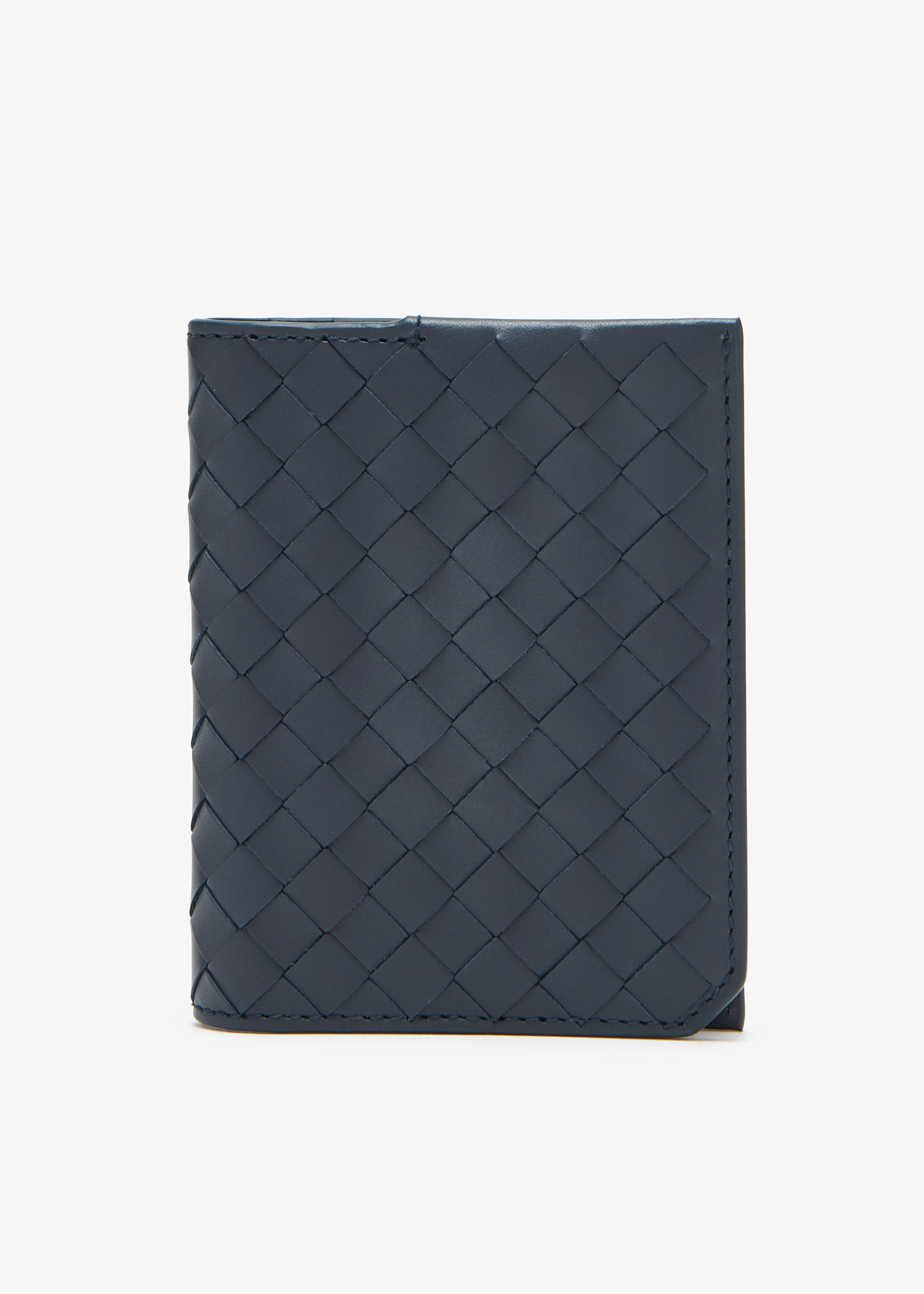 

Intrecciato Piccolo flap card case, Navy