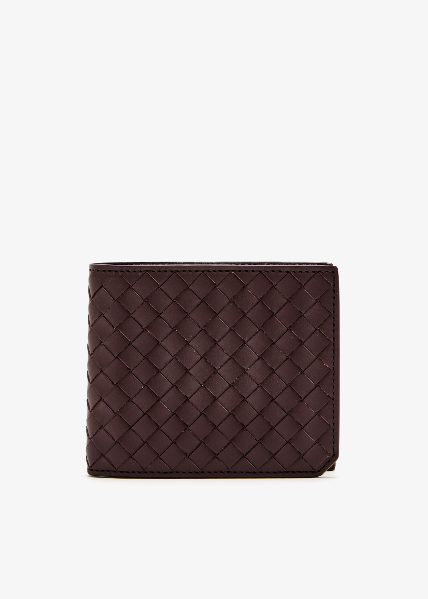 

Intrecciato bi-fold wallet, Burgundy