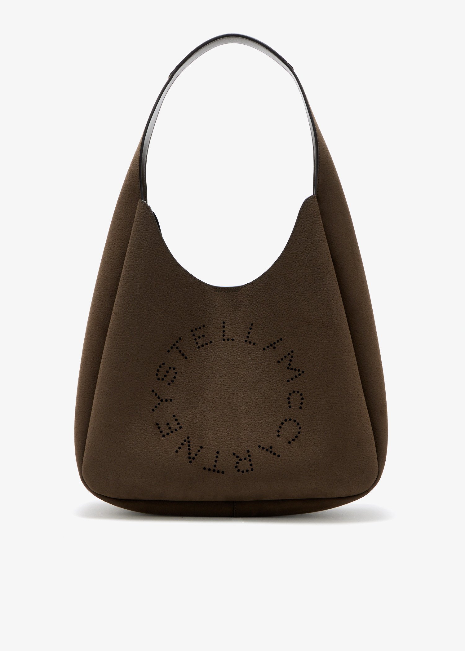 

Logo Suede large hobo bag, Brown