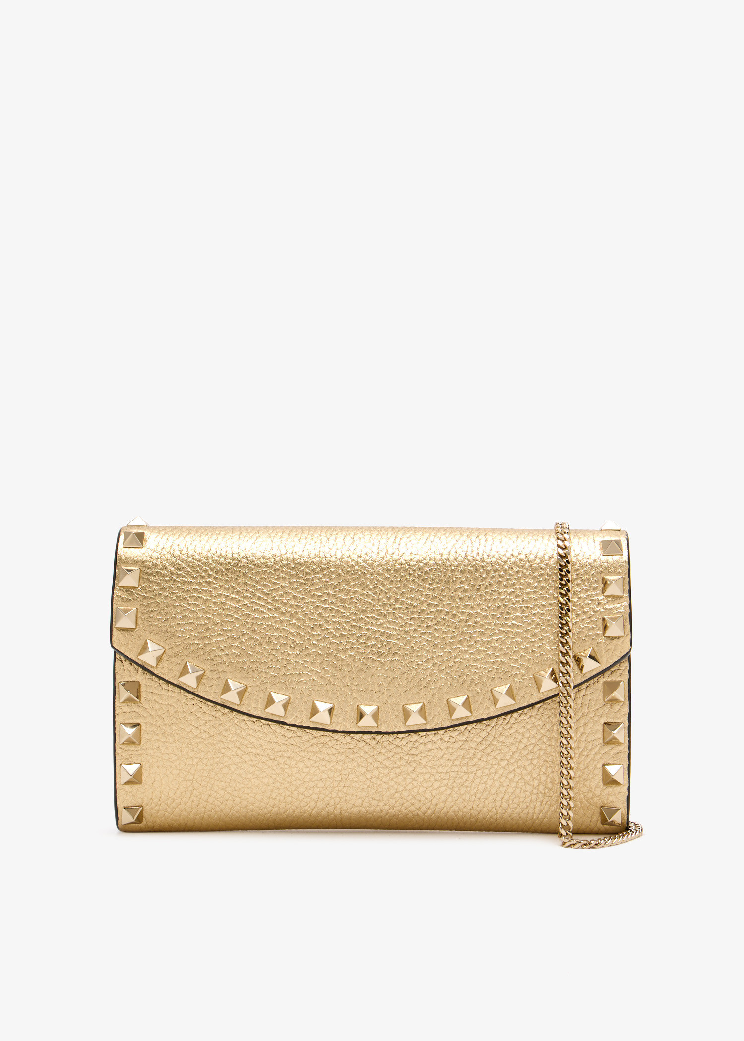 

Rockstud chain wallet, Gold