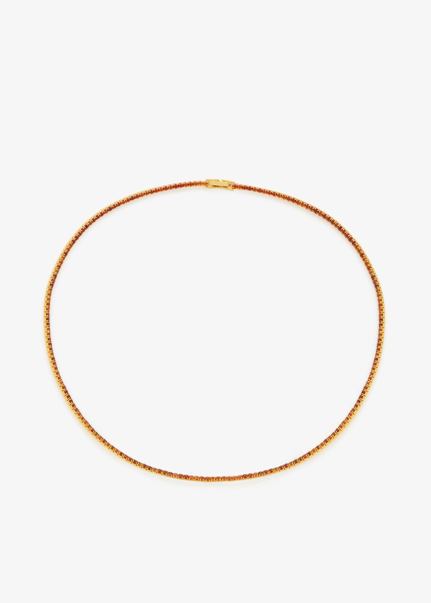 

Carnelian tennis necklace, Gold
