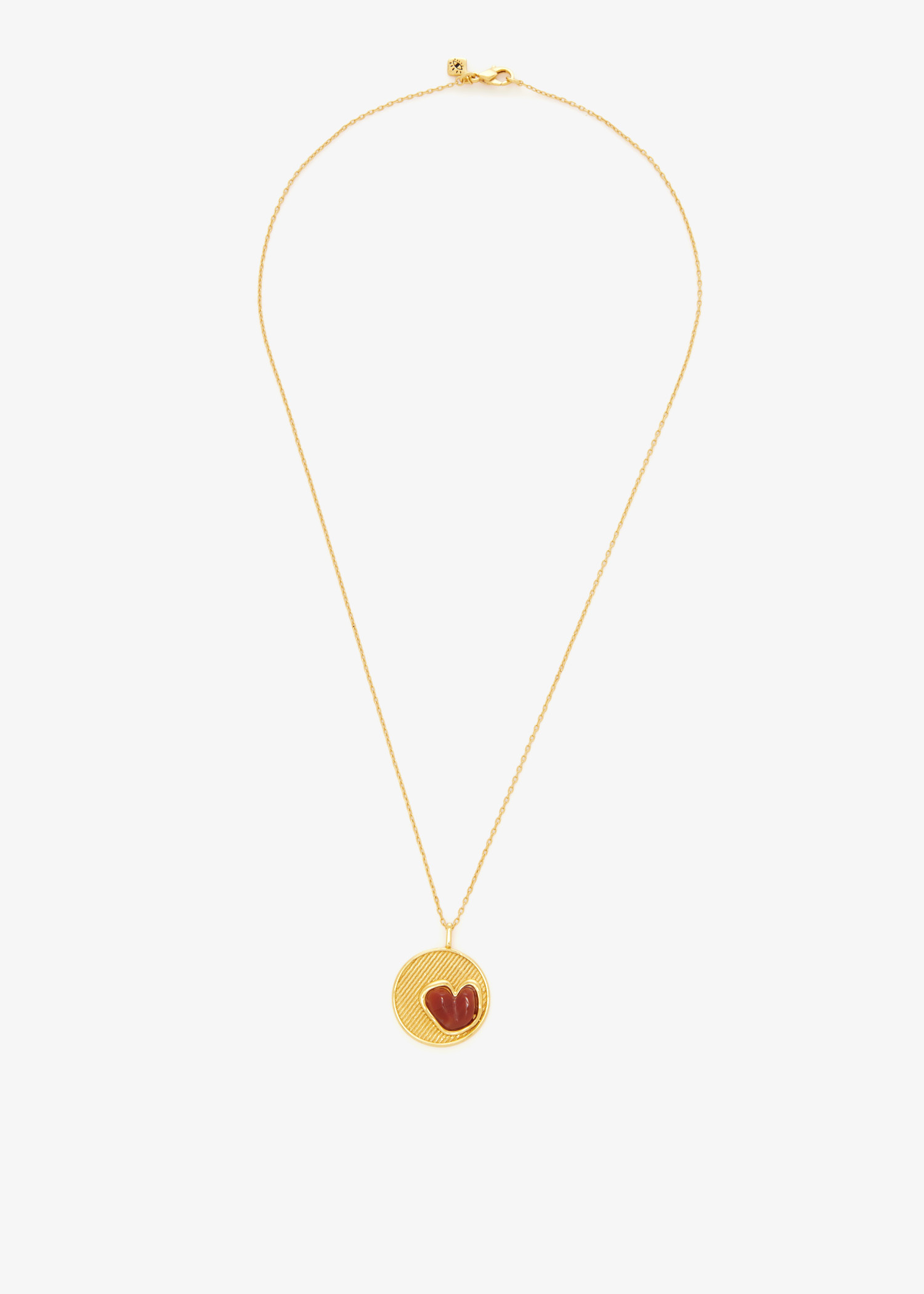 

Carnelian Heart medallion necklace, Gold