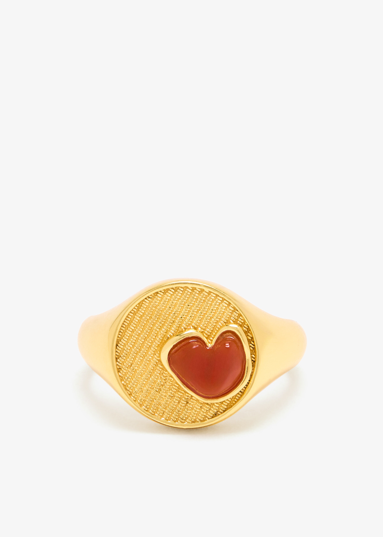 

Carnelian Heart signet ring, Red