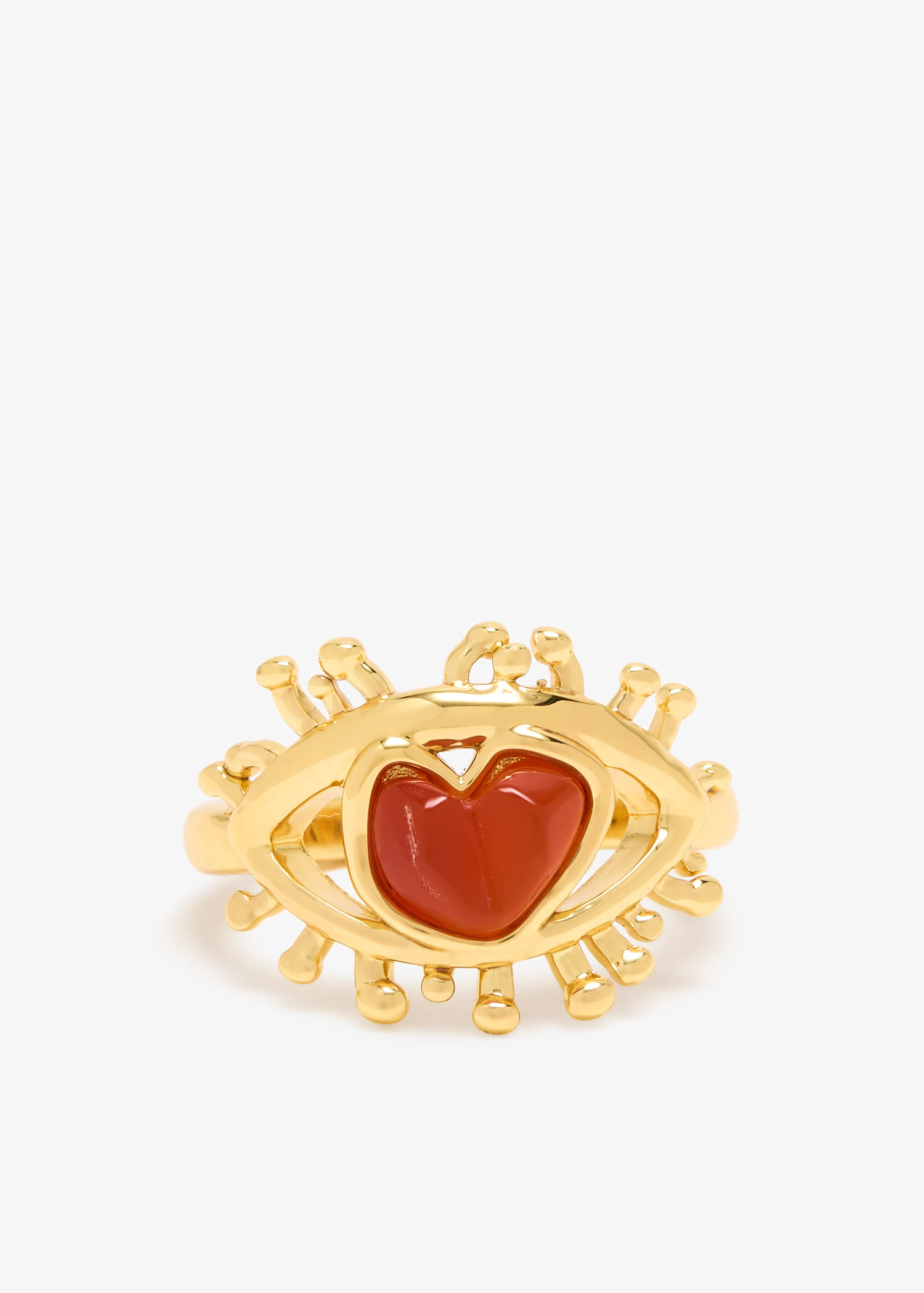

Carnelian Heart eye ring, Red