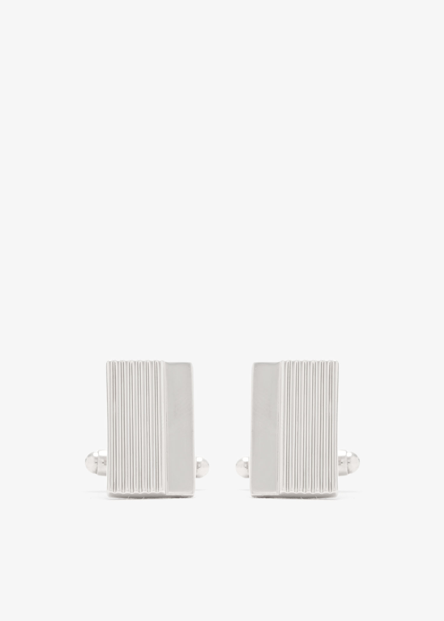 

Stripe rectangular cufflinks, Silver