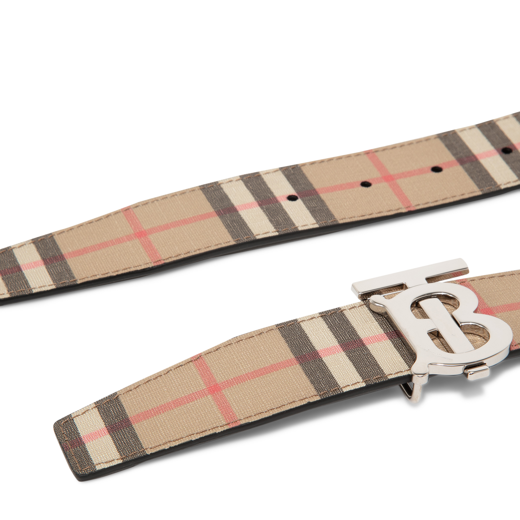 

Reversible vintage check belt, Beige