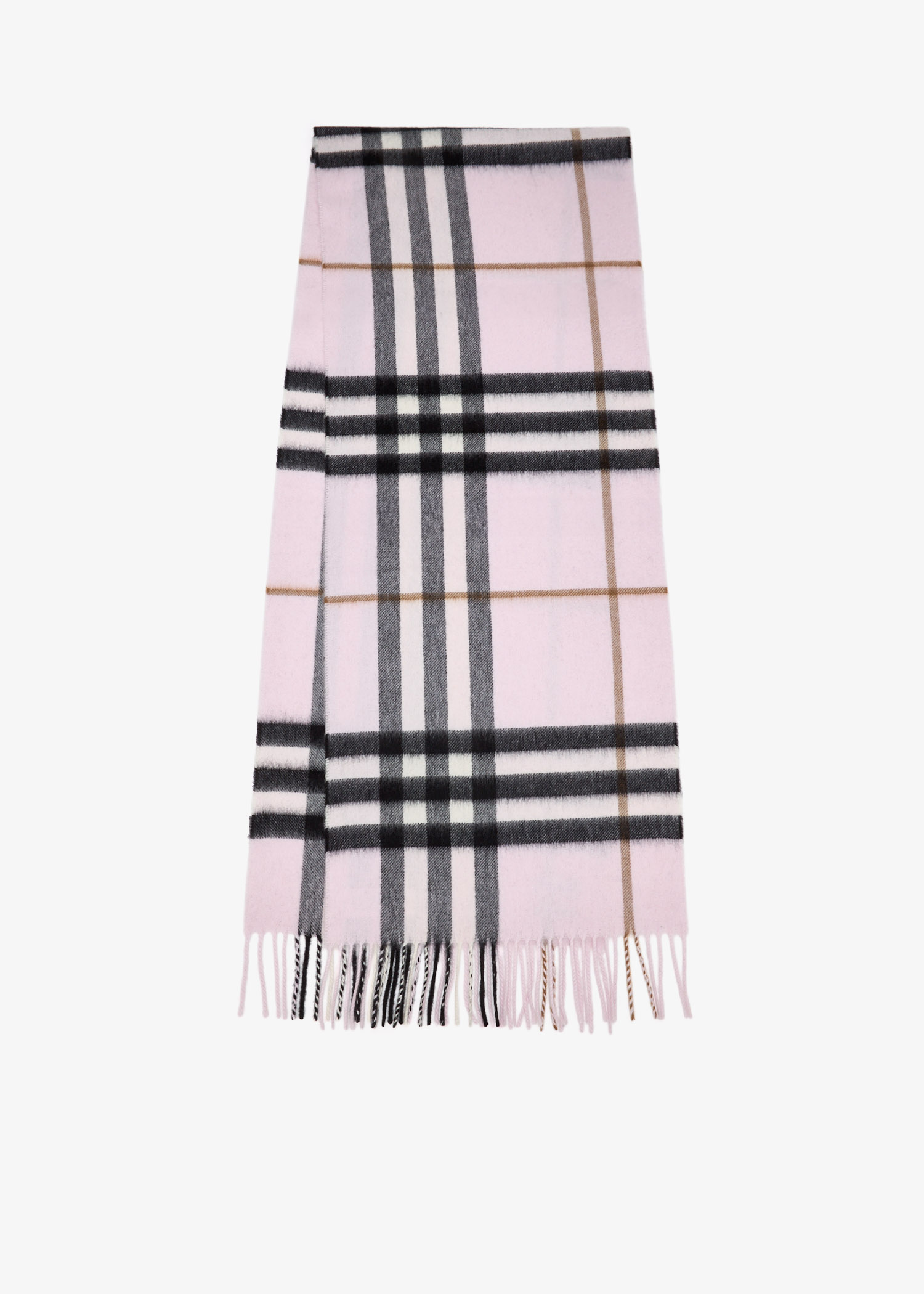 

Check cashmere scarf, Pink
