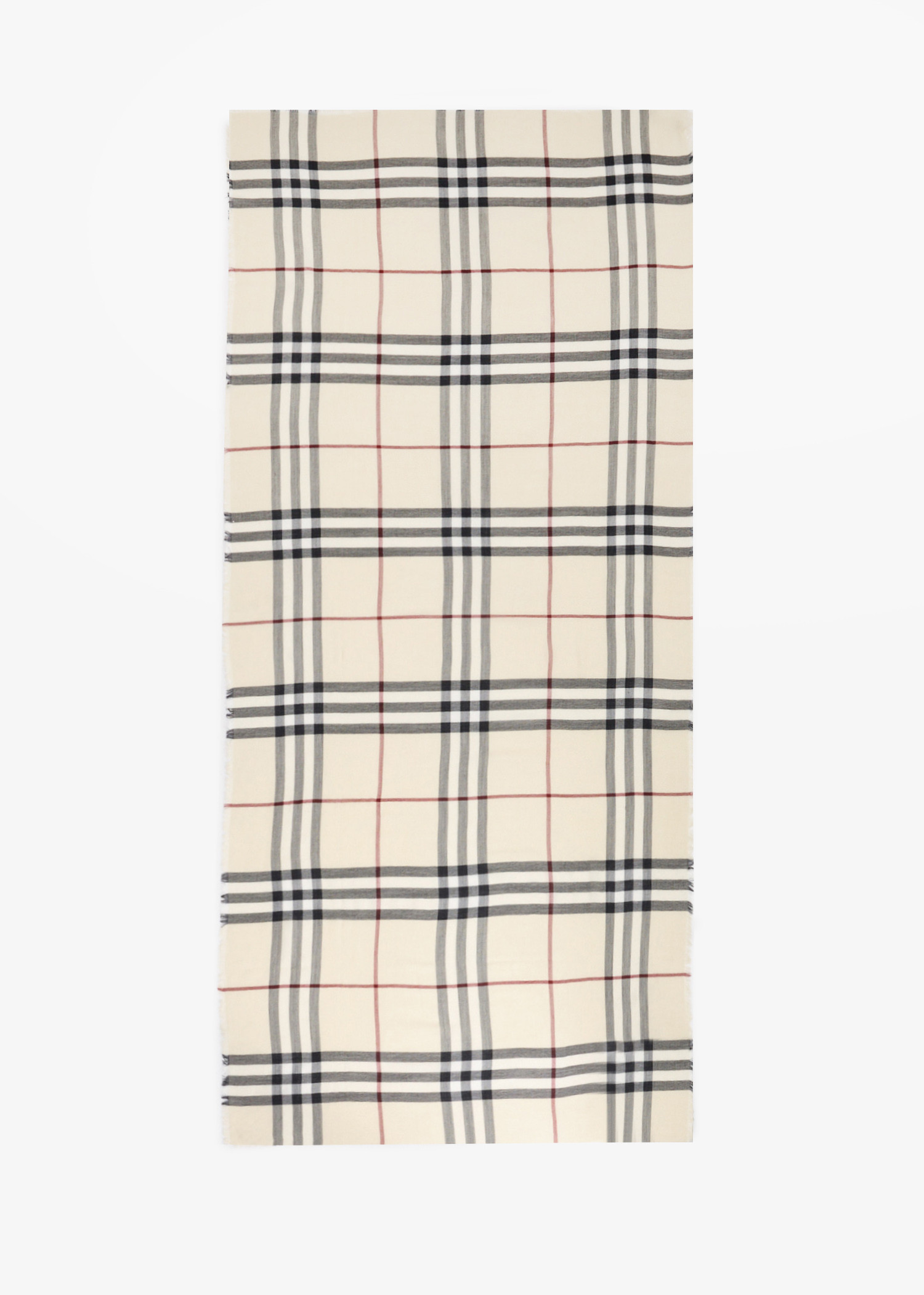 

Wide Check wool scarf, Beige