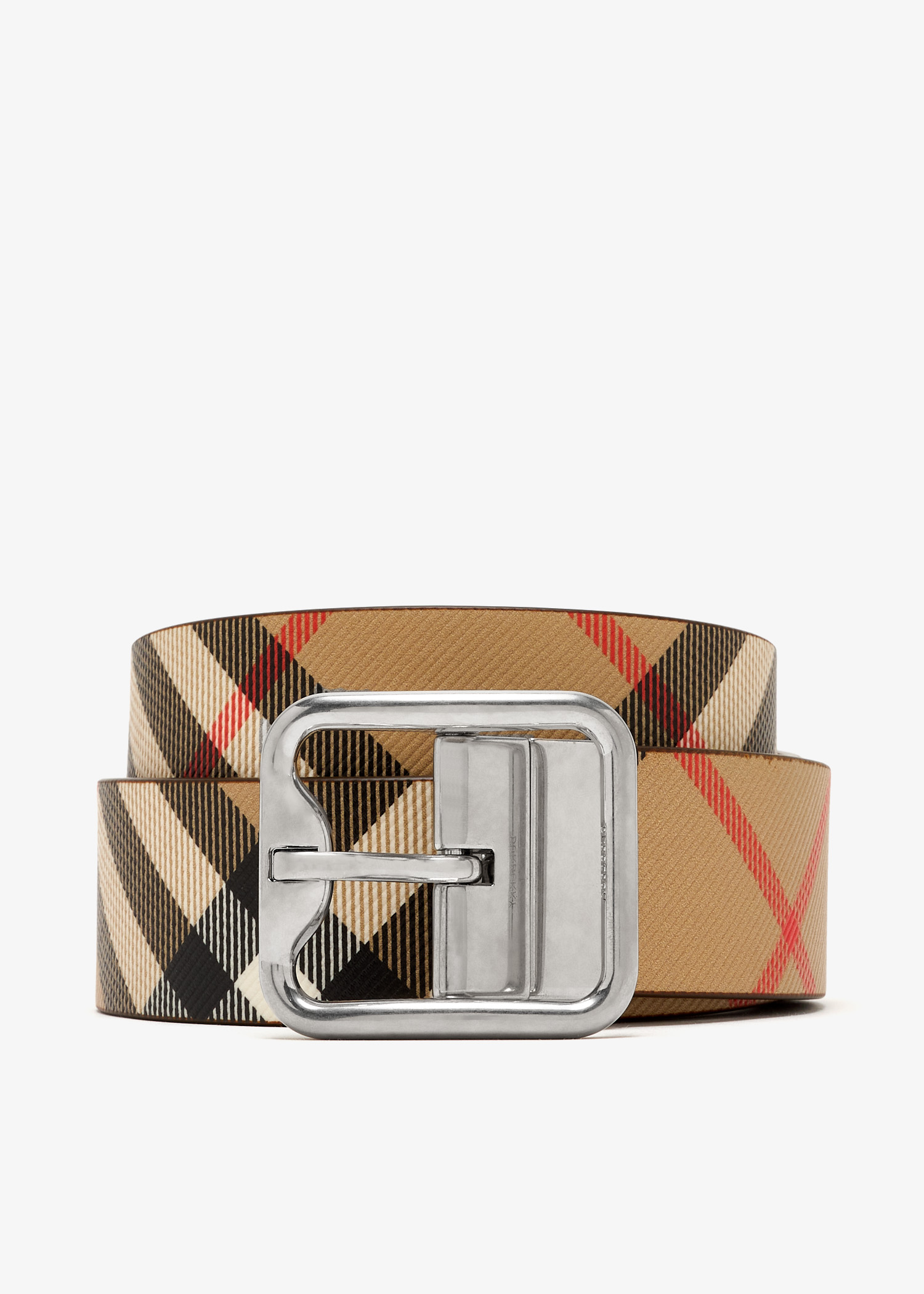 

Reversible Check B buckle belt, Beige