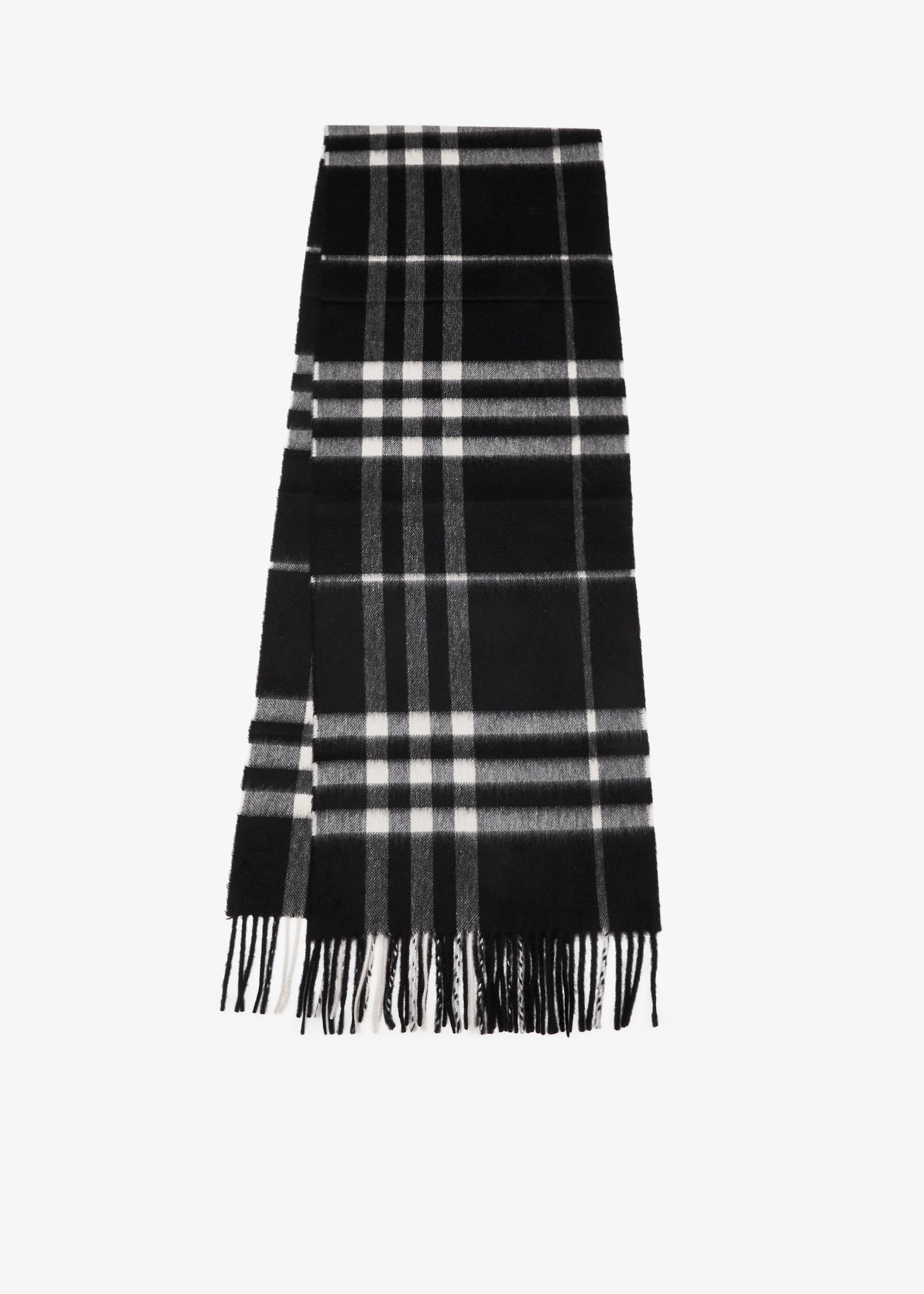 

Check cashmere scarf, Black