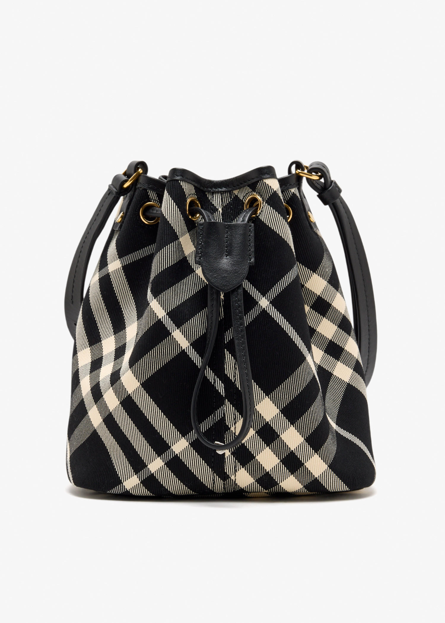 

Mini Check bucket bag, Printed