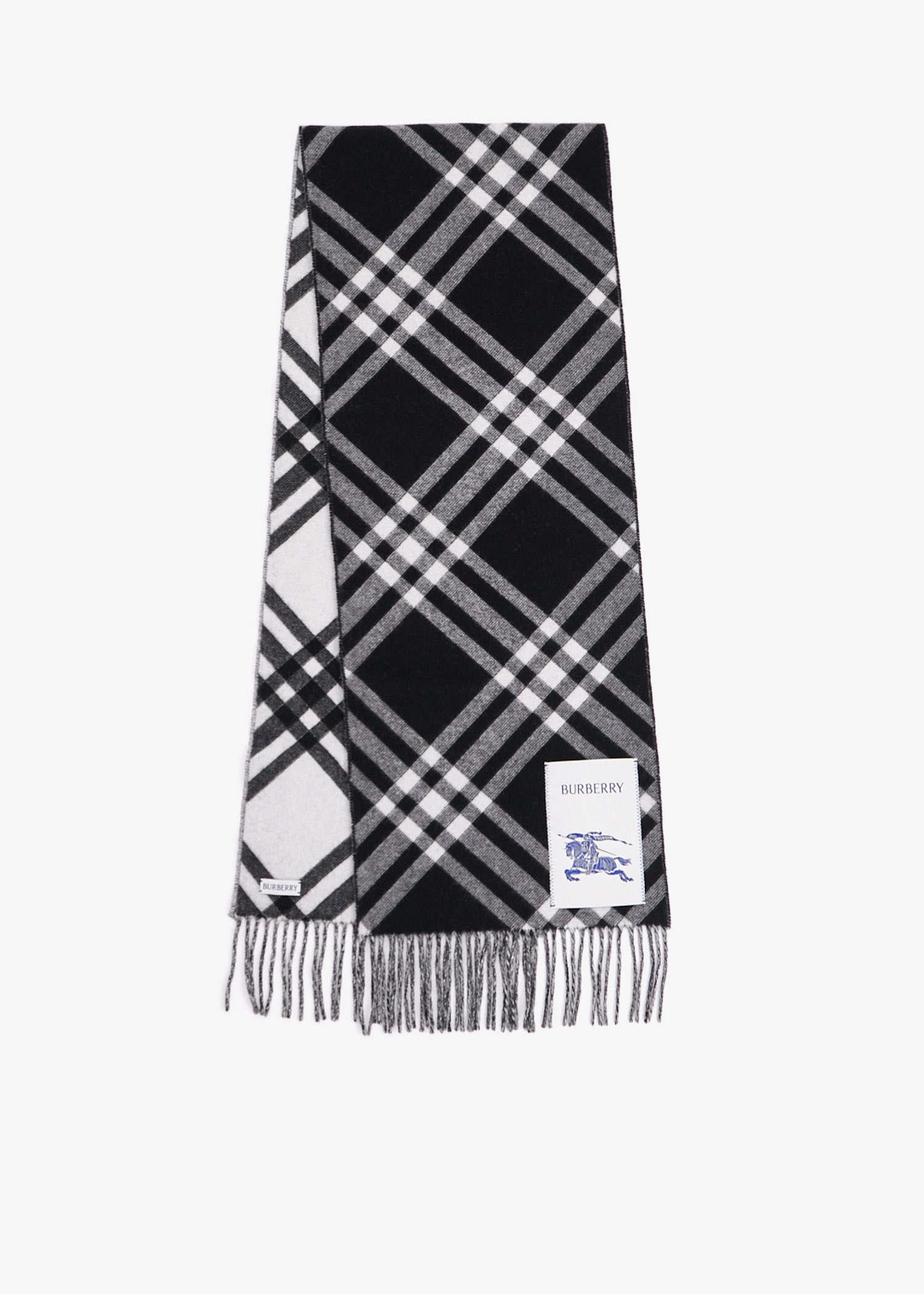 

Check Cashmere scarf, Black