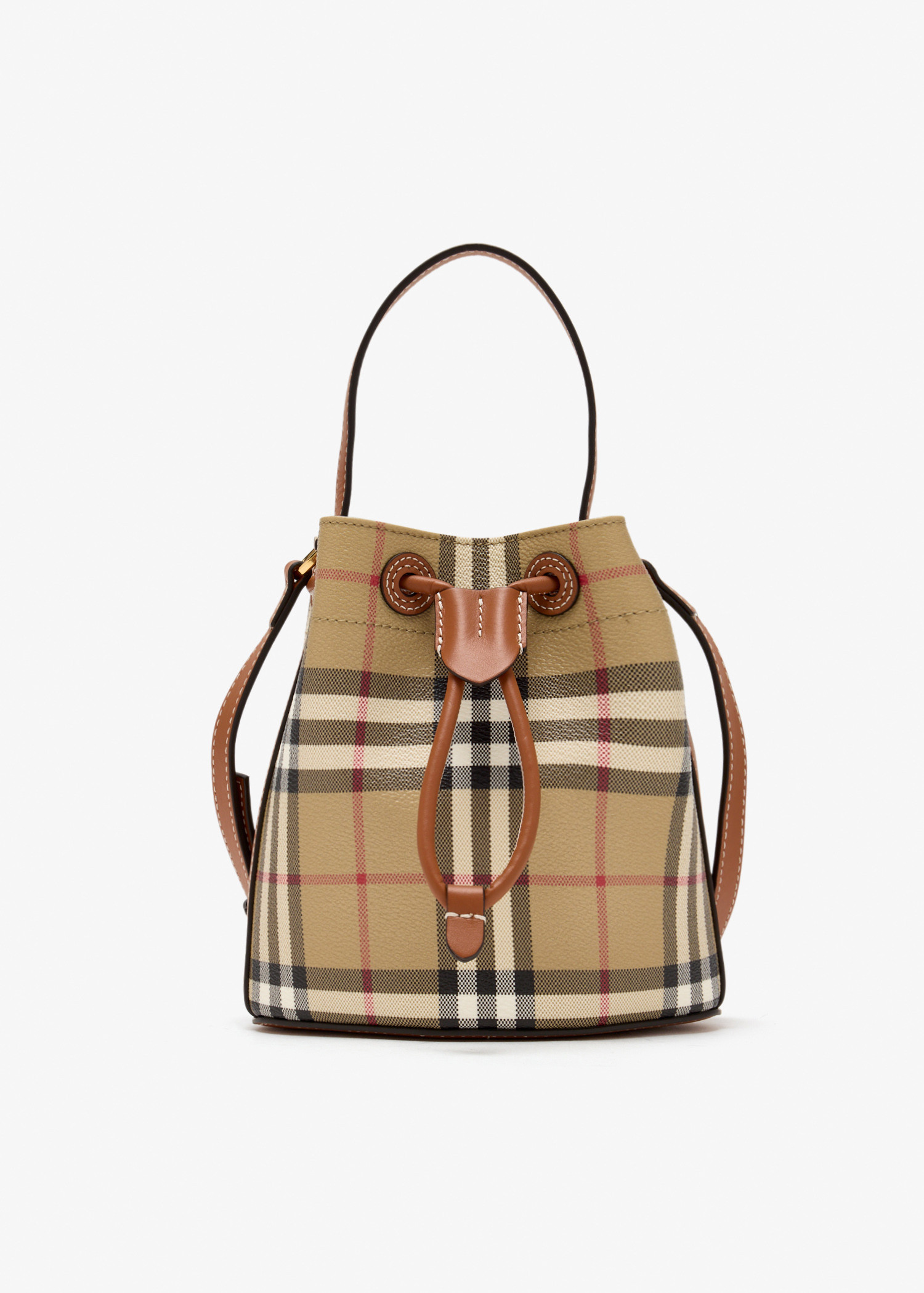 

Mini Check Bucket bag, Printed