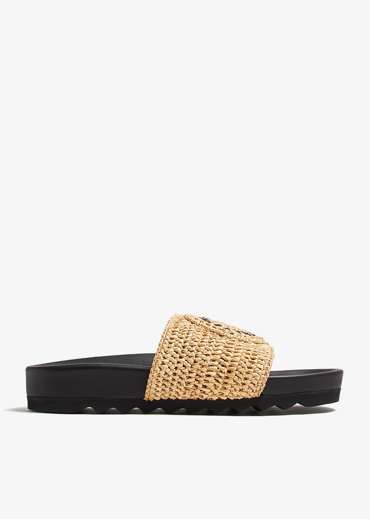

Elyse Raffia logo sandals, Beige