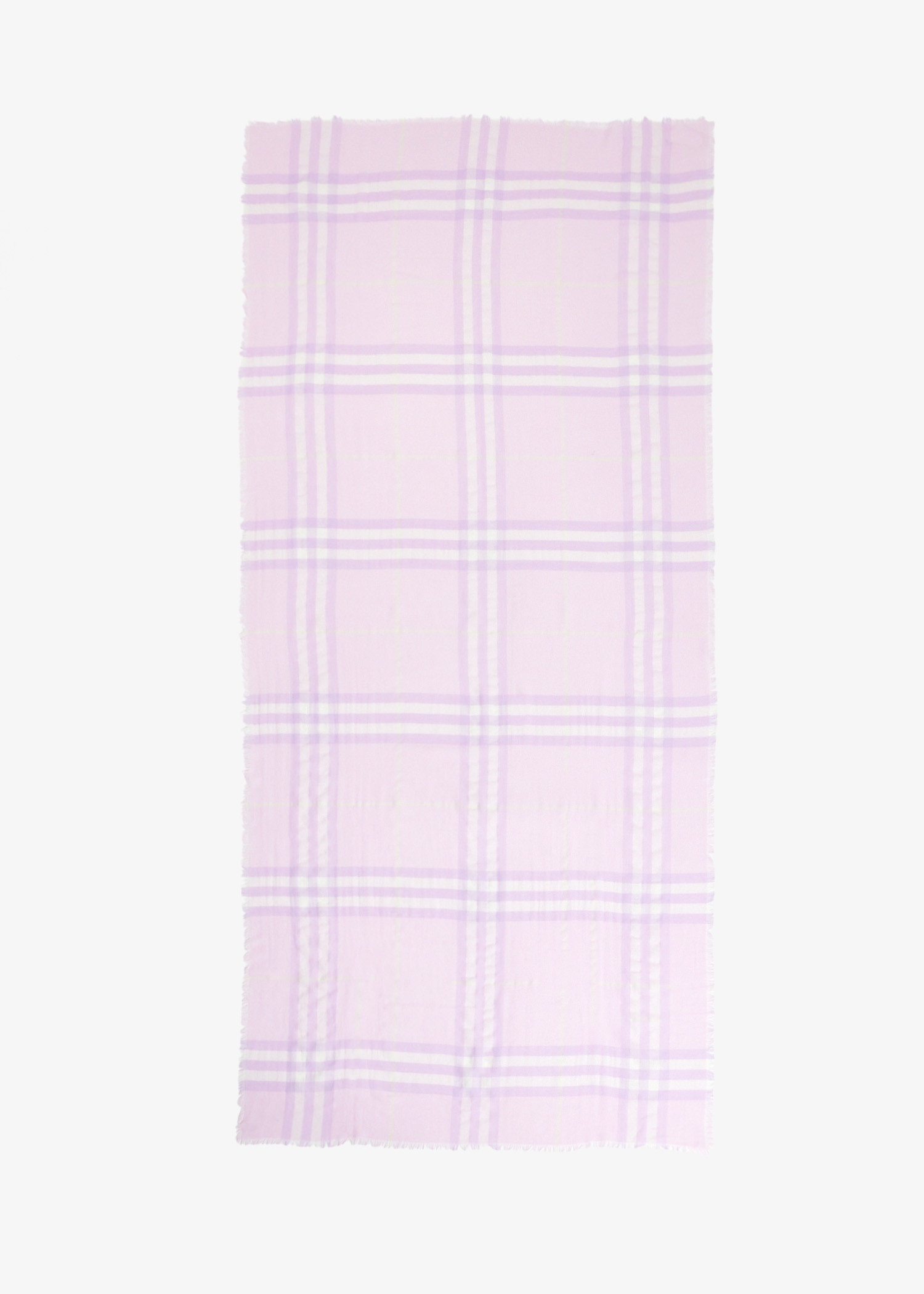 

Wide Check wool scarf, Pink