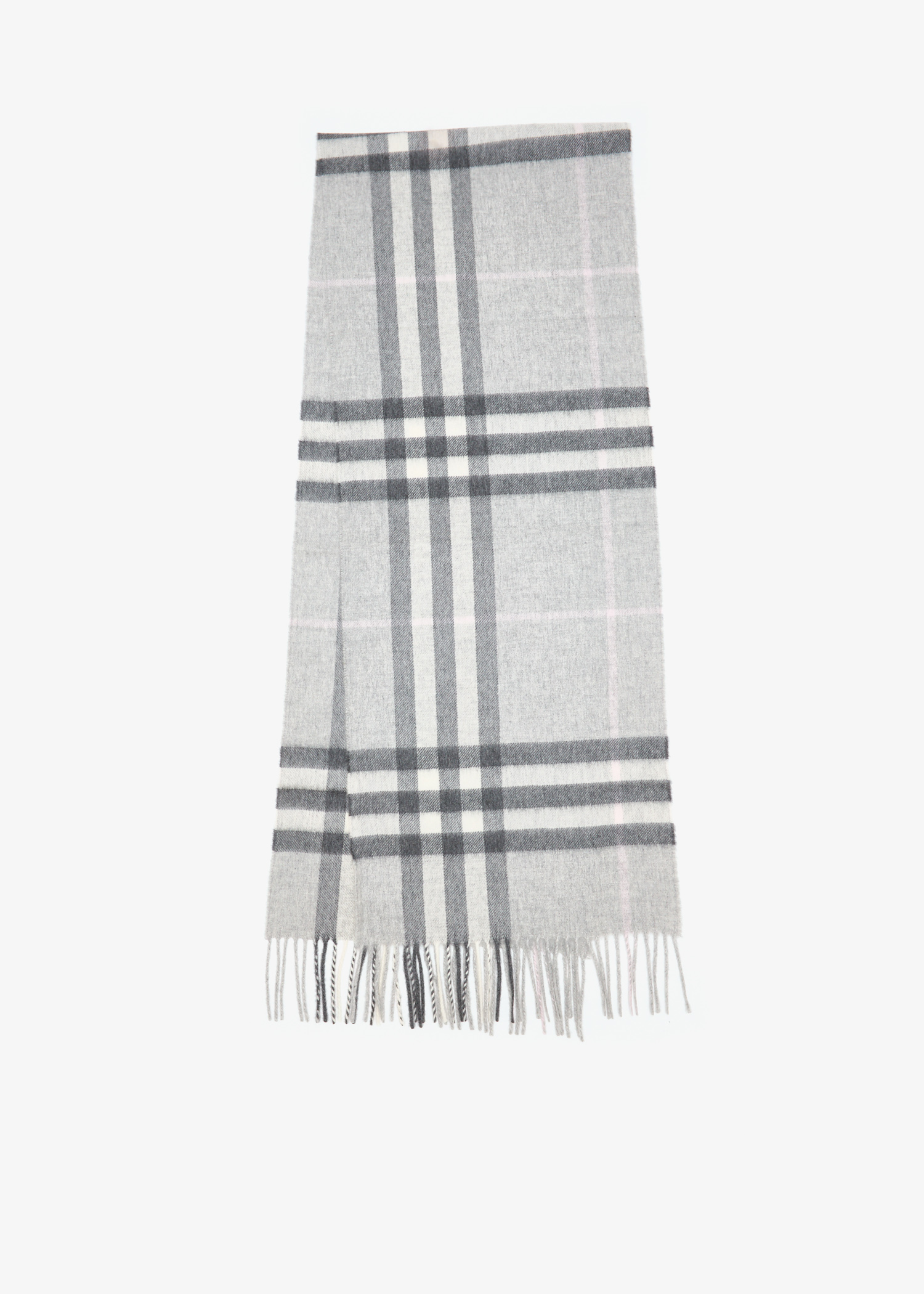 

Check cashmere scarf, Grey