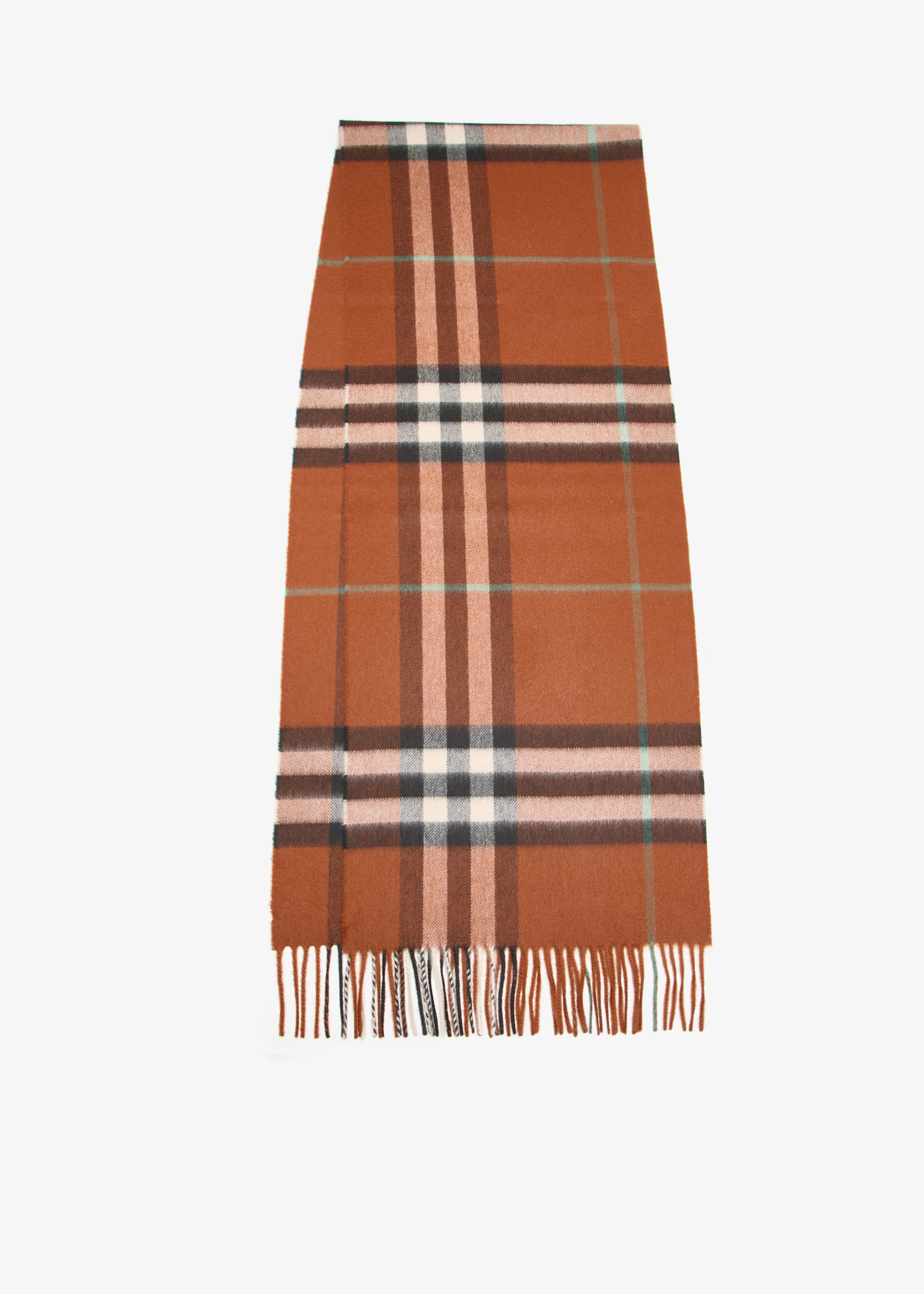 

Check cashmere scarf, Orange