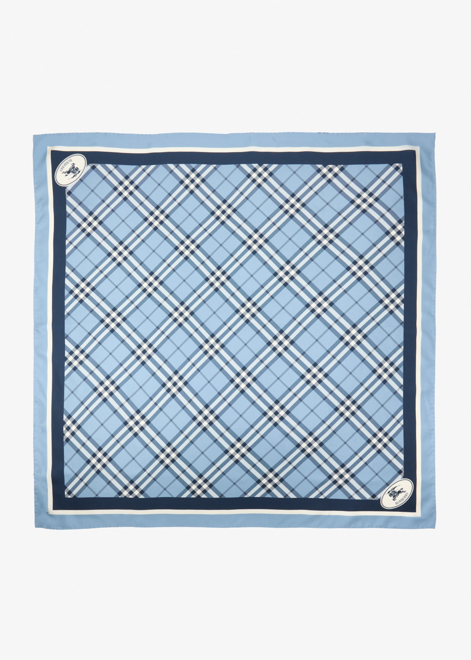 

Check Knight Stamp silk twill scarf, Printed