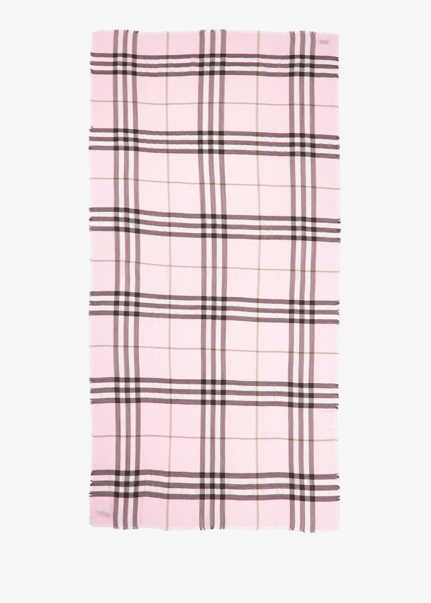 

Wide Check wool scarf, Pink