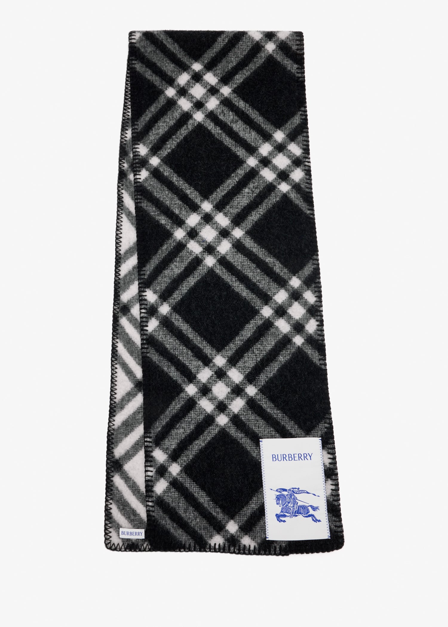 

Check Wool scarf, Black