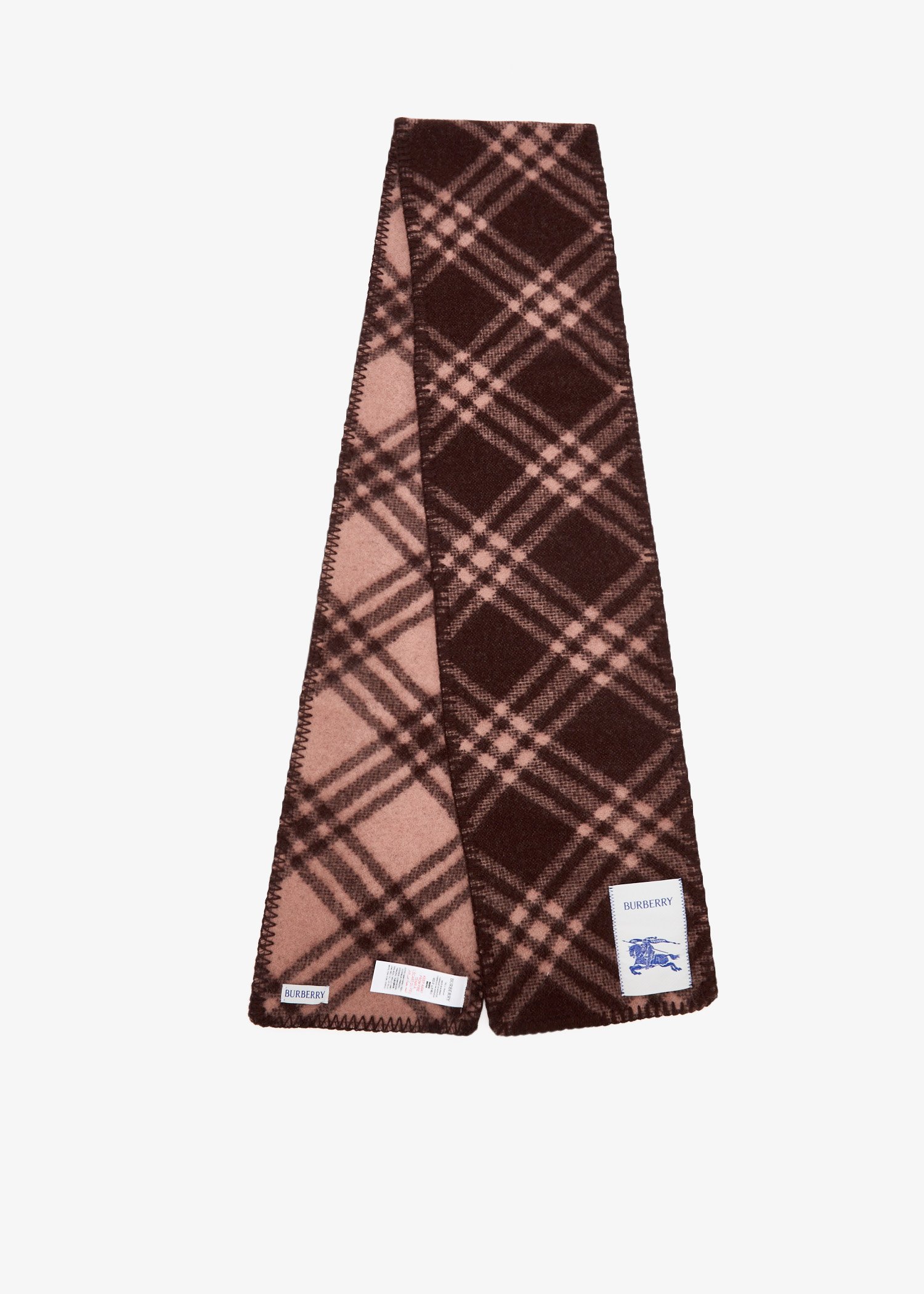 

Narrow Check wool scarf, Pink